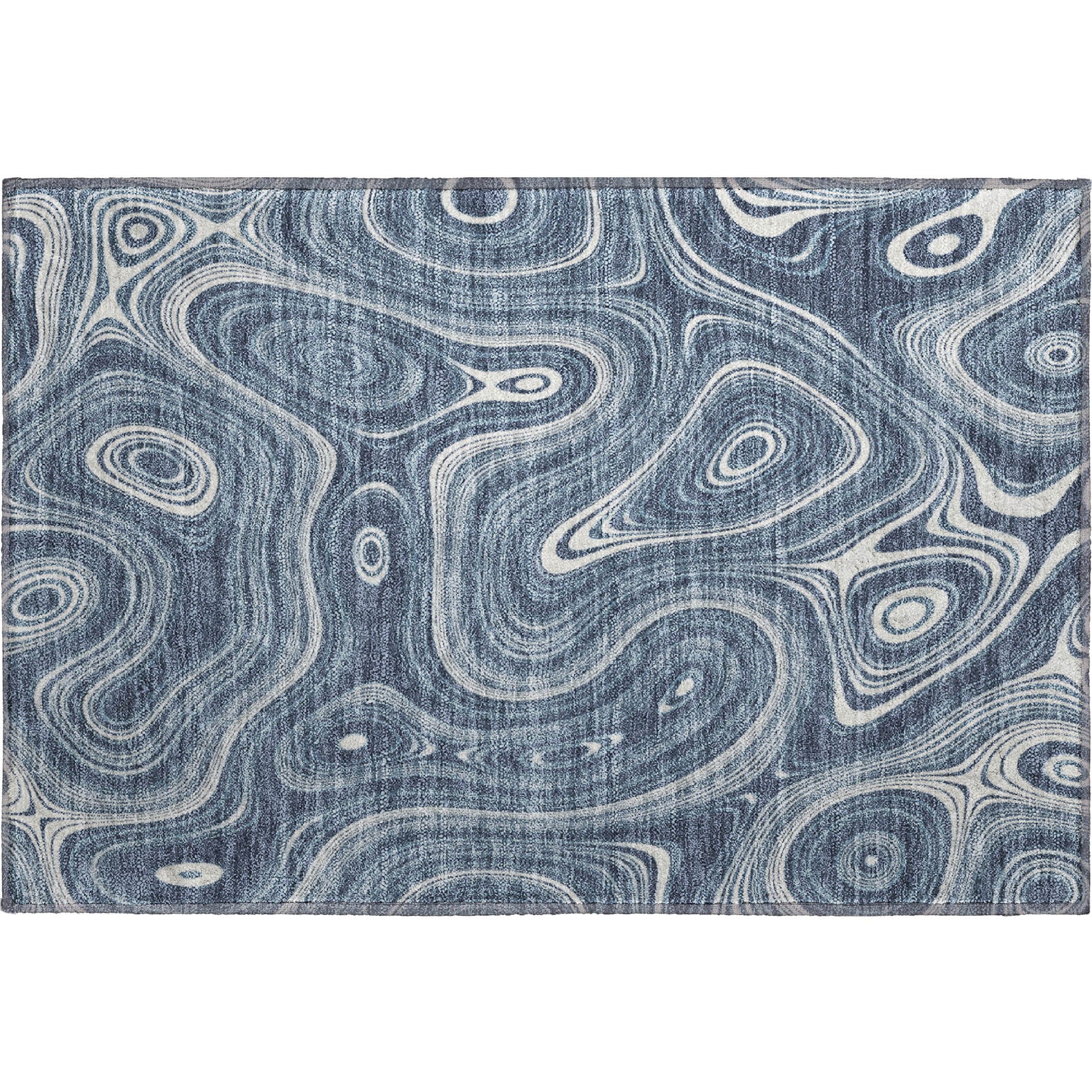 Istanbul Machine Washable Transitional Blue Rug 1'8" x 2'6" #shape_Rectangle