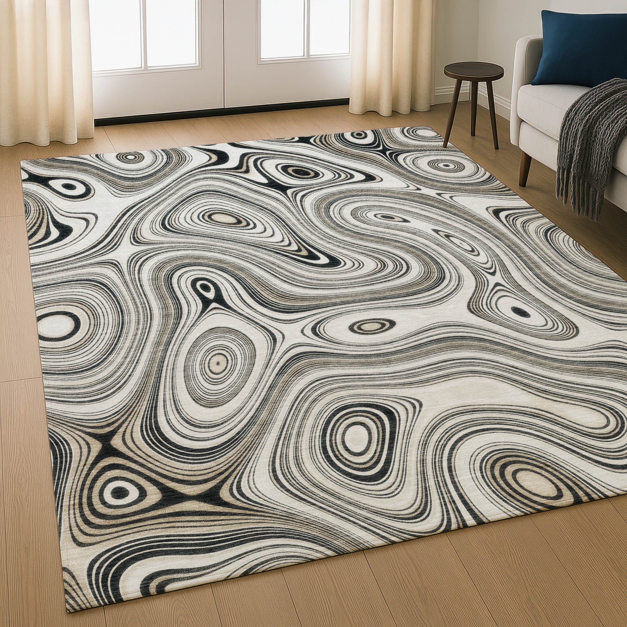 Istanbul Machine Washable Transitional Ivory Rug 2'6" x 3'10" #shape_Rectangle