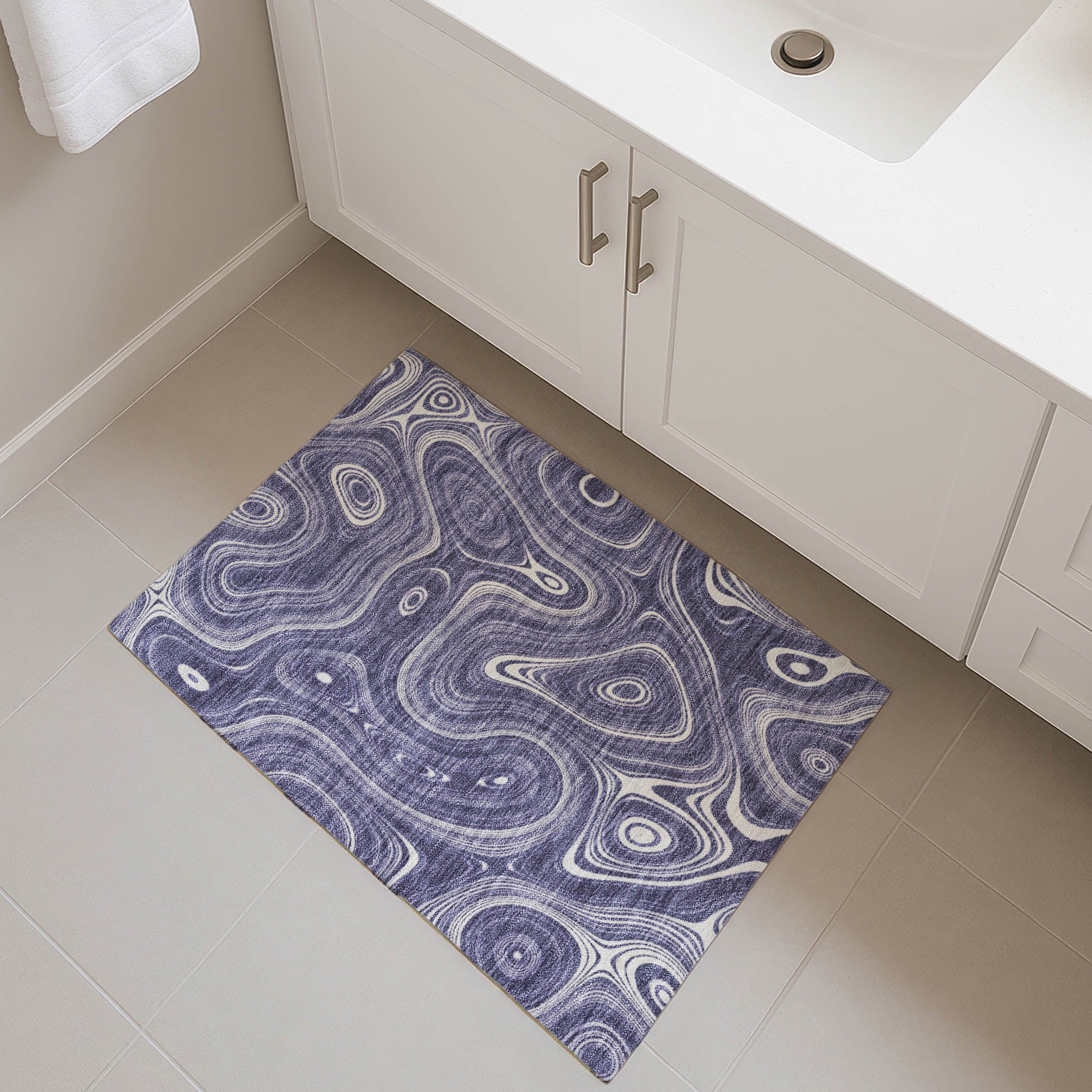 Istanbul Machine Washable Transitional Plum Purple Rug 1'8" x 2'6" #shape_Rectangle