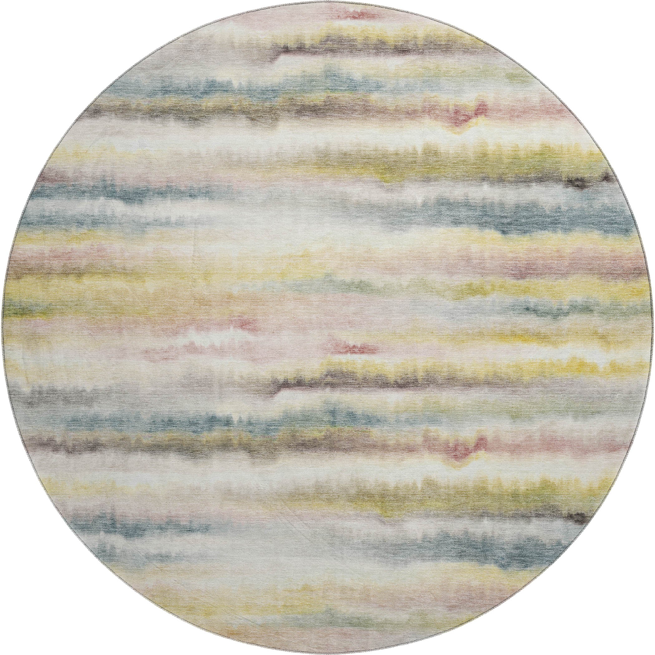 Sintra Machine Washable Transitional Gold Rug 8' x 8' #shape_Round