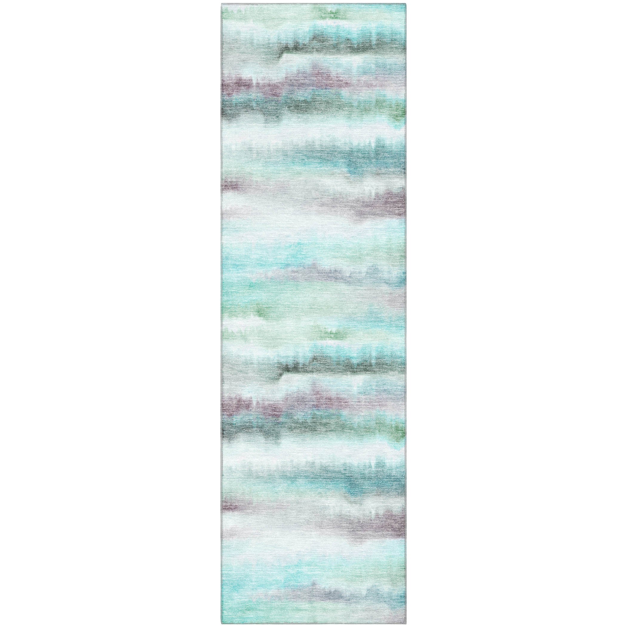 Sintra Machine Washable Transitional Teal Rug 2'3" x 7'6" #shape_Runner