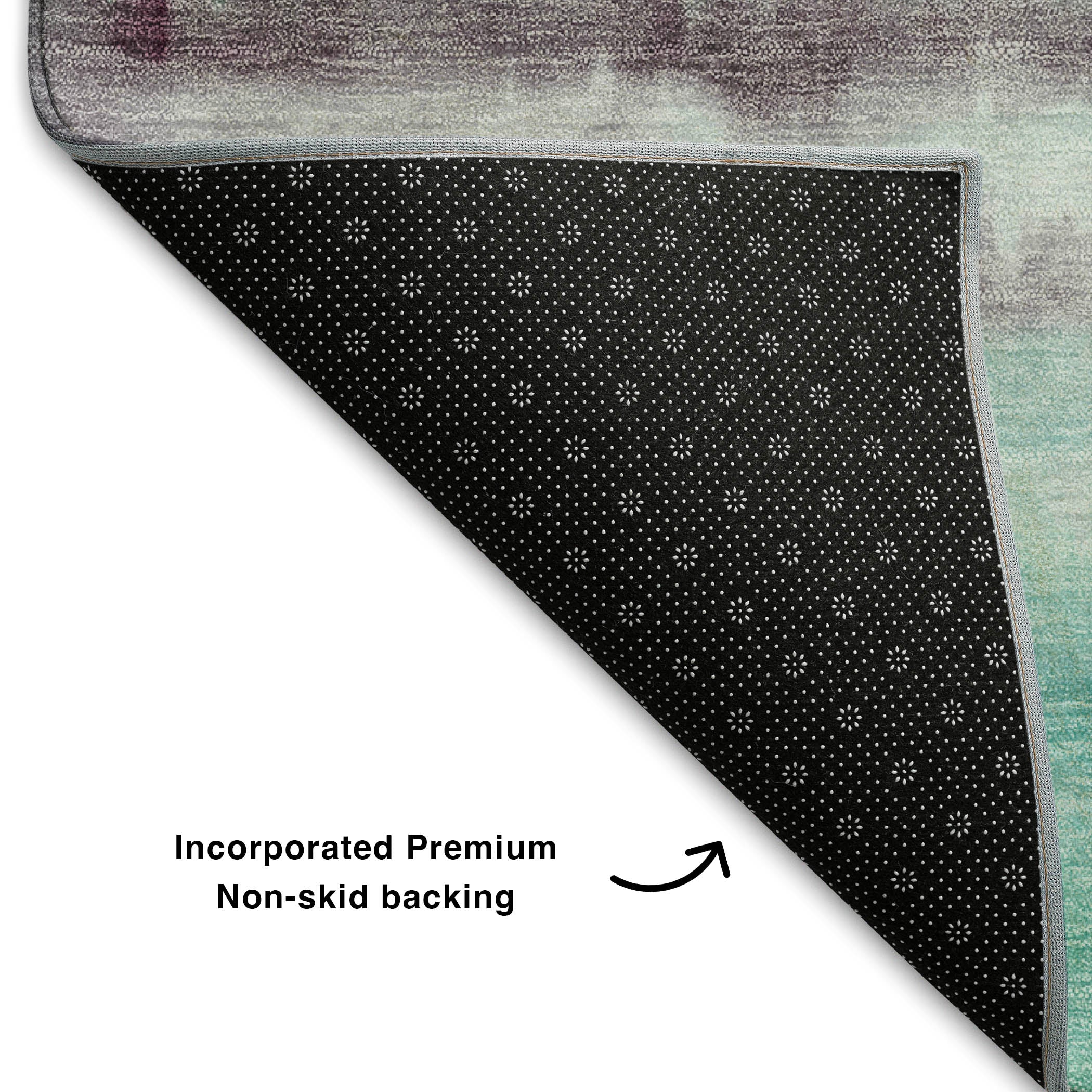 Sintra Machine Washable Transitional Teal Rug 1'8" x 2'6" #shape_Rectangle