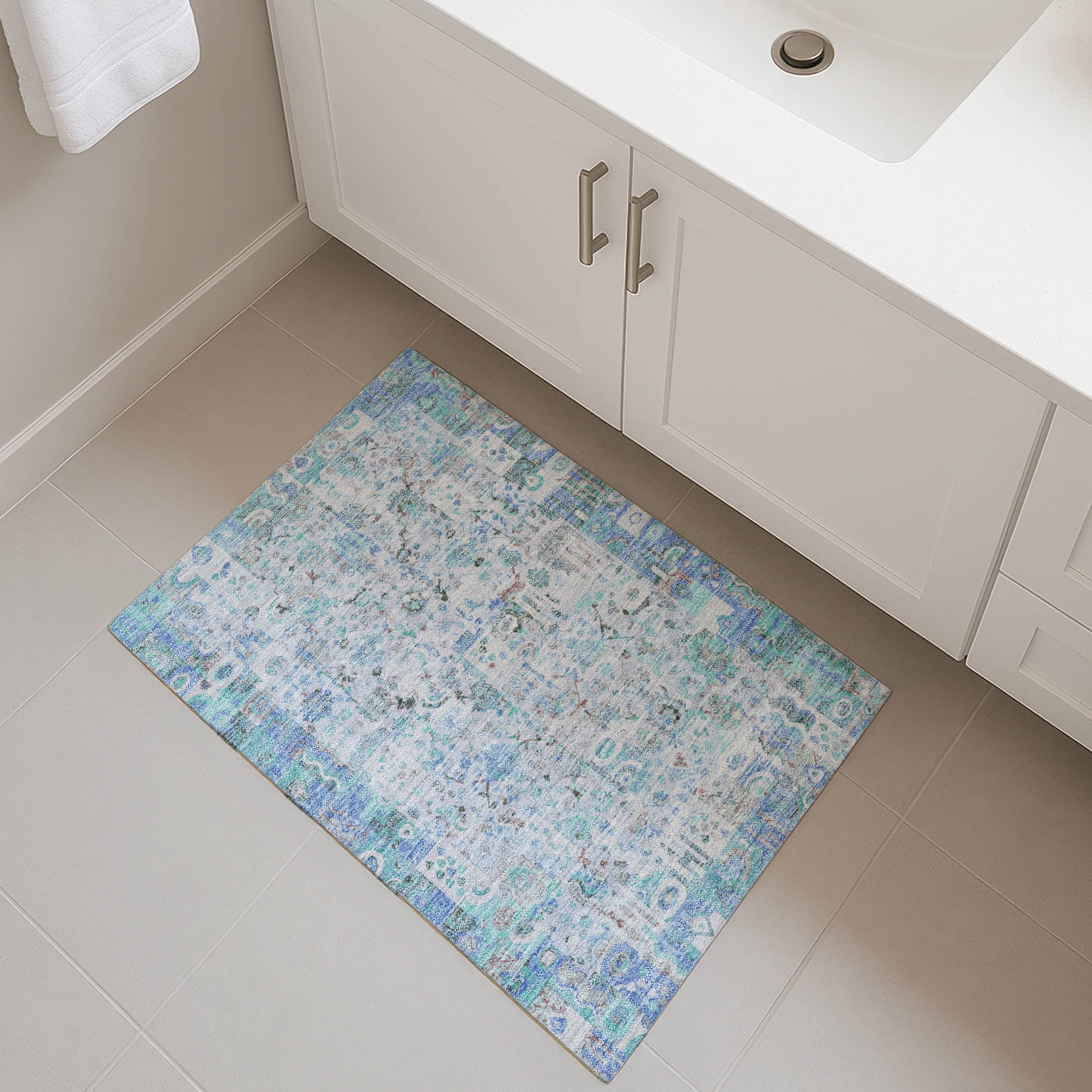 Jaipur Machine Washable Traditional Blue Rug 1'8" x 2'6" #shape_Rectangle