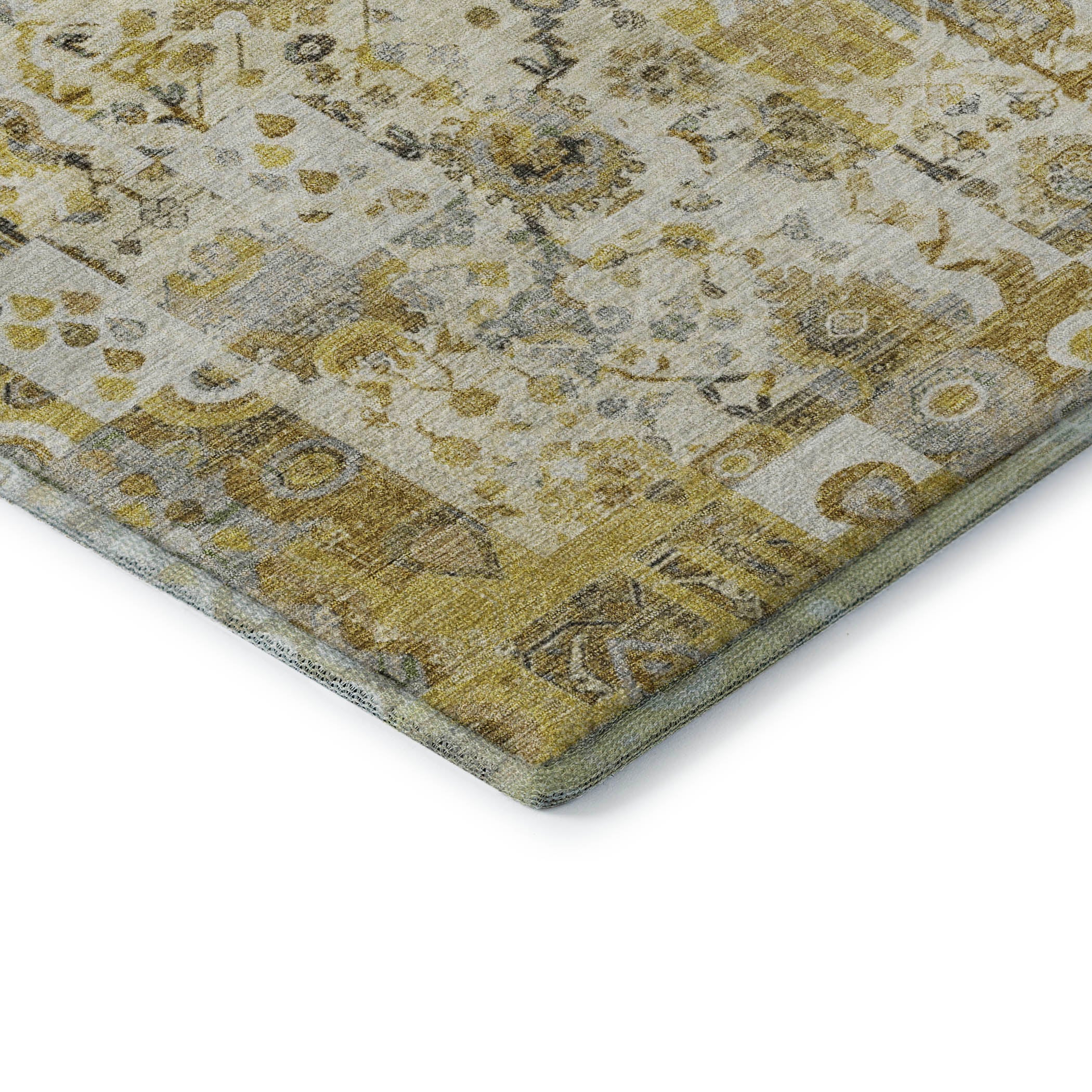 Jaipur Machine Washable Traditional Gold Rug 1'8" x 2'6" #shape_Rectangle