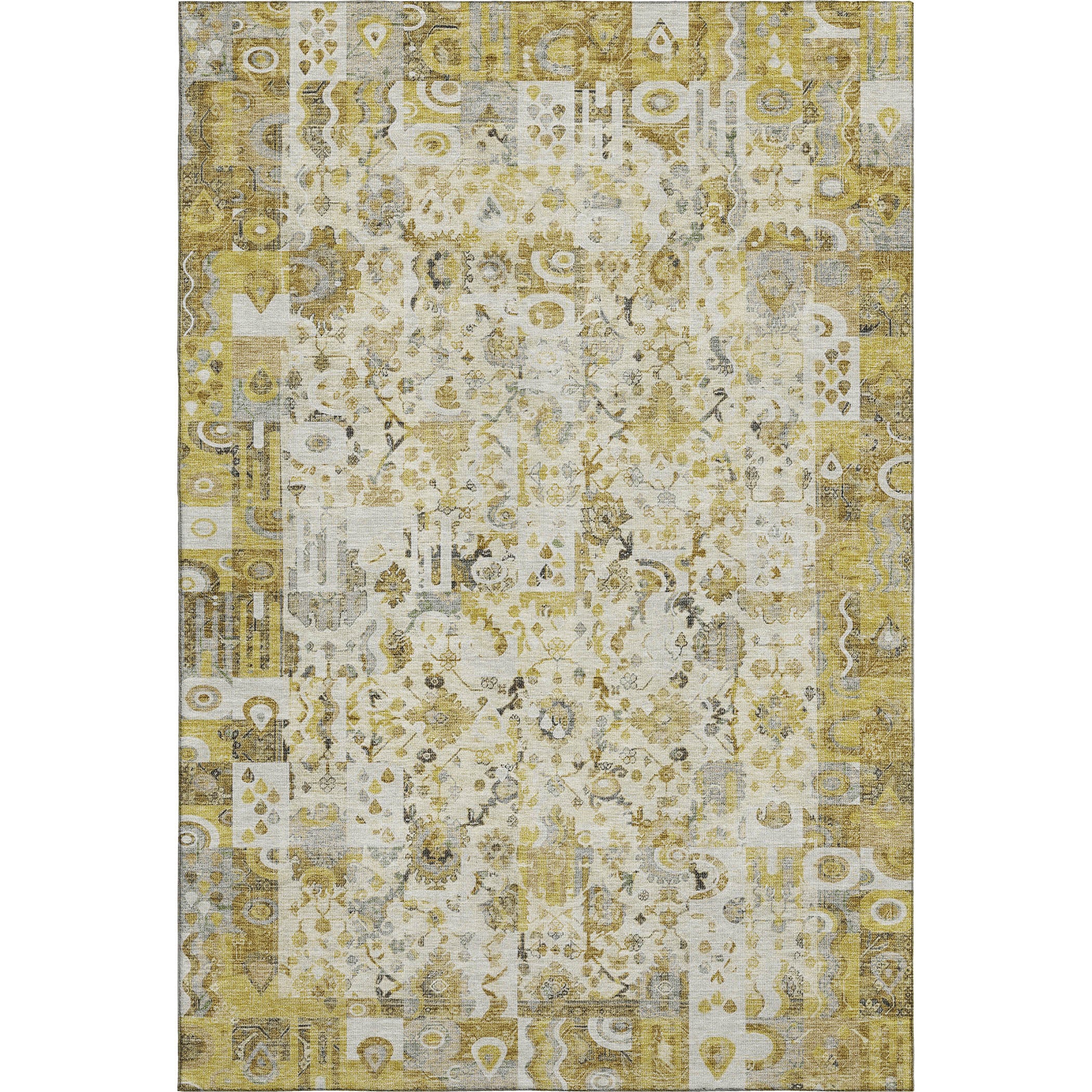 Jaipur Machine Washable Traditional Gold Rug 2'6" x 3'10" #shape_Rectangle