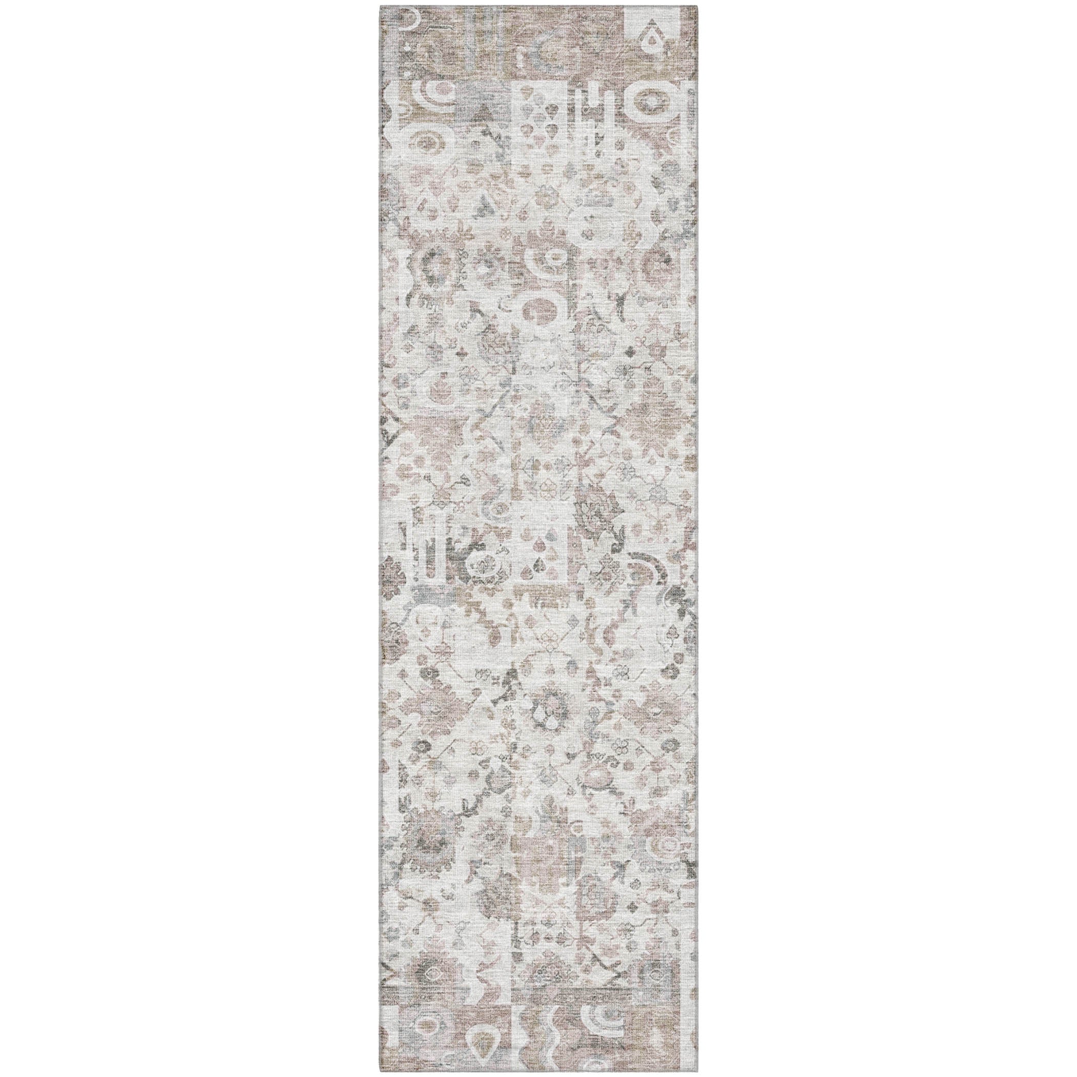 Jaipur Machine Washable Traditional Taupe Brown Rug 2'3" x 7'6" #shape_Runner