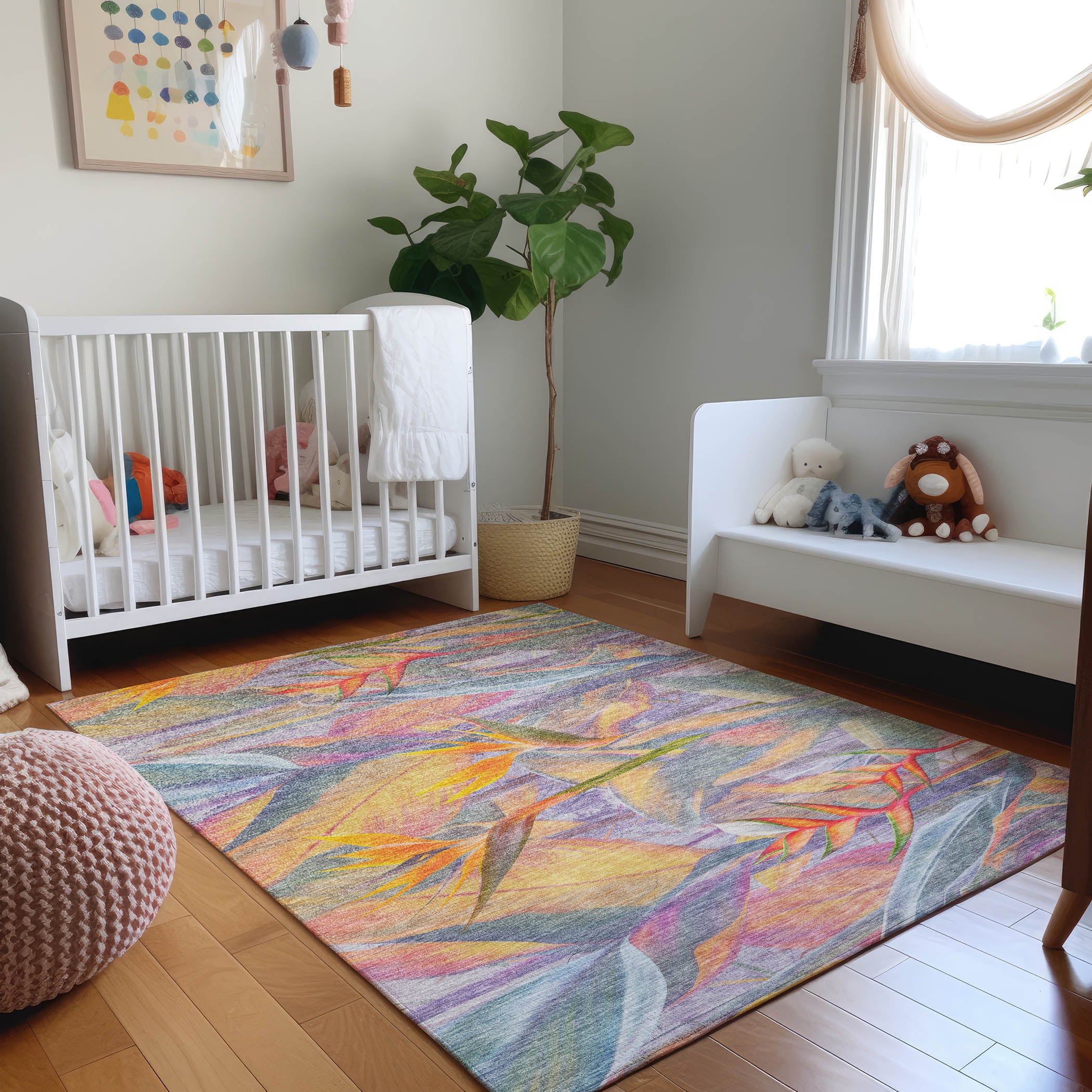 Montevideo Machine Washable Tropical Multi Rug 2'6" x 3'10" #shape_Rectangle