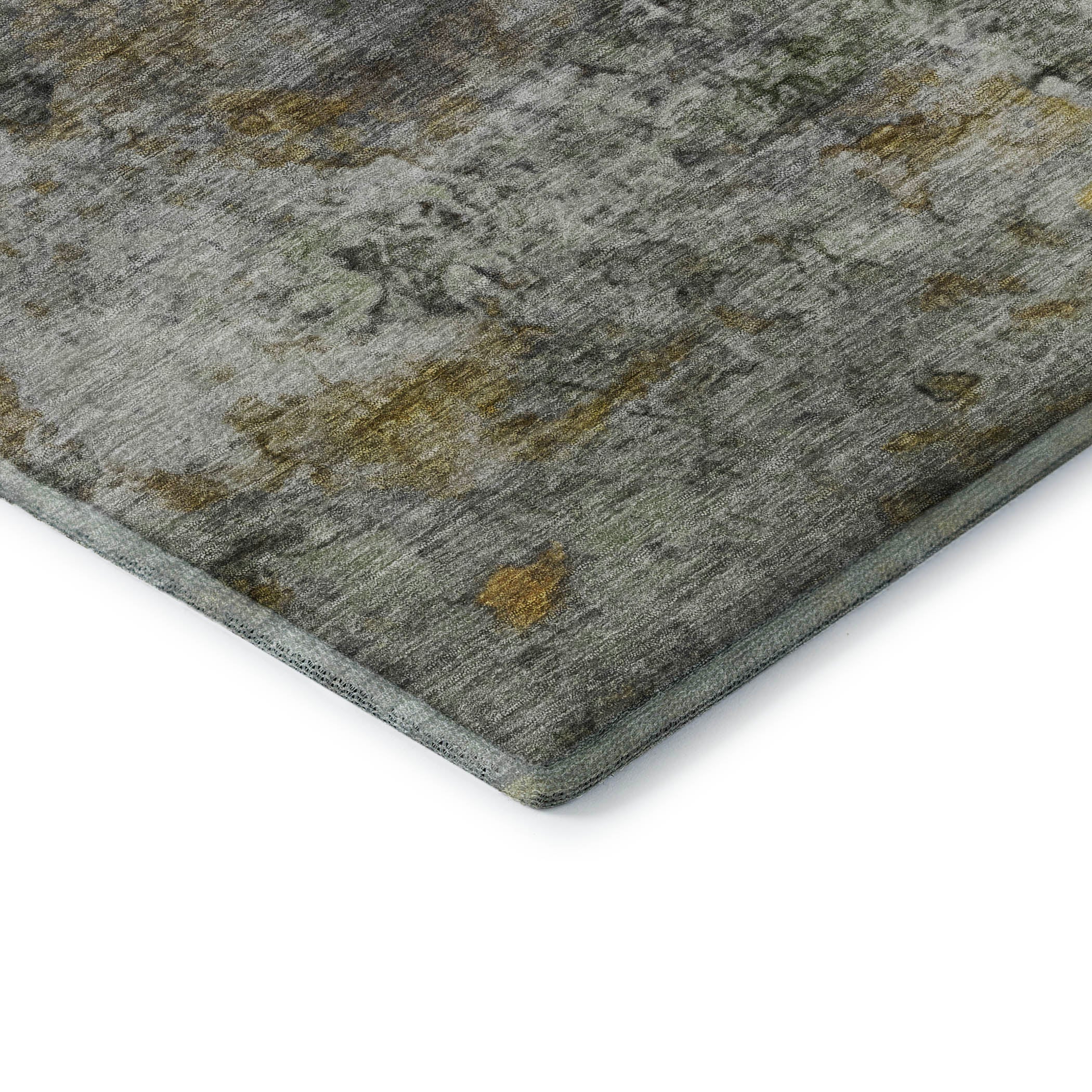 Dublin Machine Washable Transitional Olive Green Rug 1'8" x 2'6" #shape_Rectangle