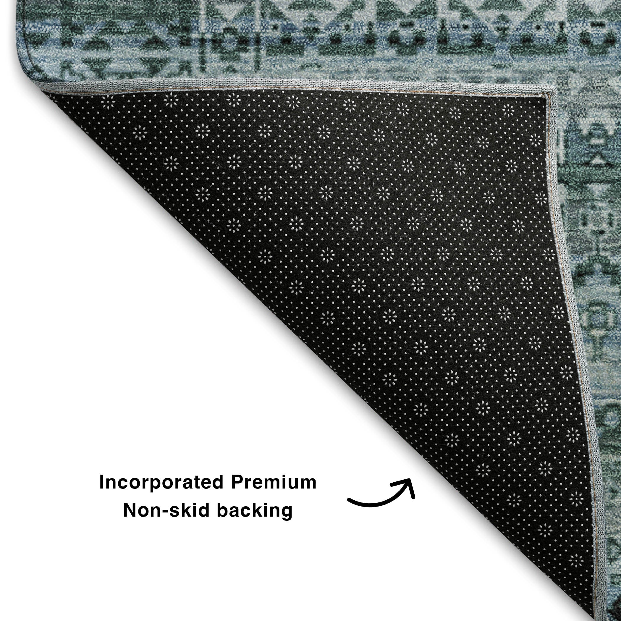 Kotor Machine Washable Transitional Aloe Green Rug 1'8" x 2'6" #shape_Rectangle