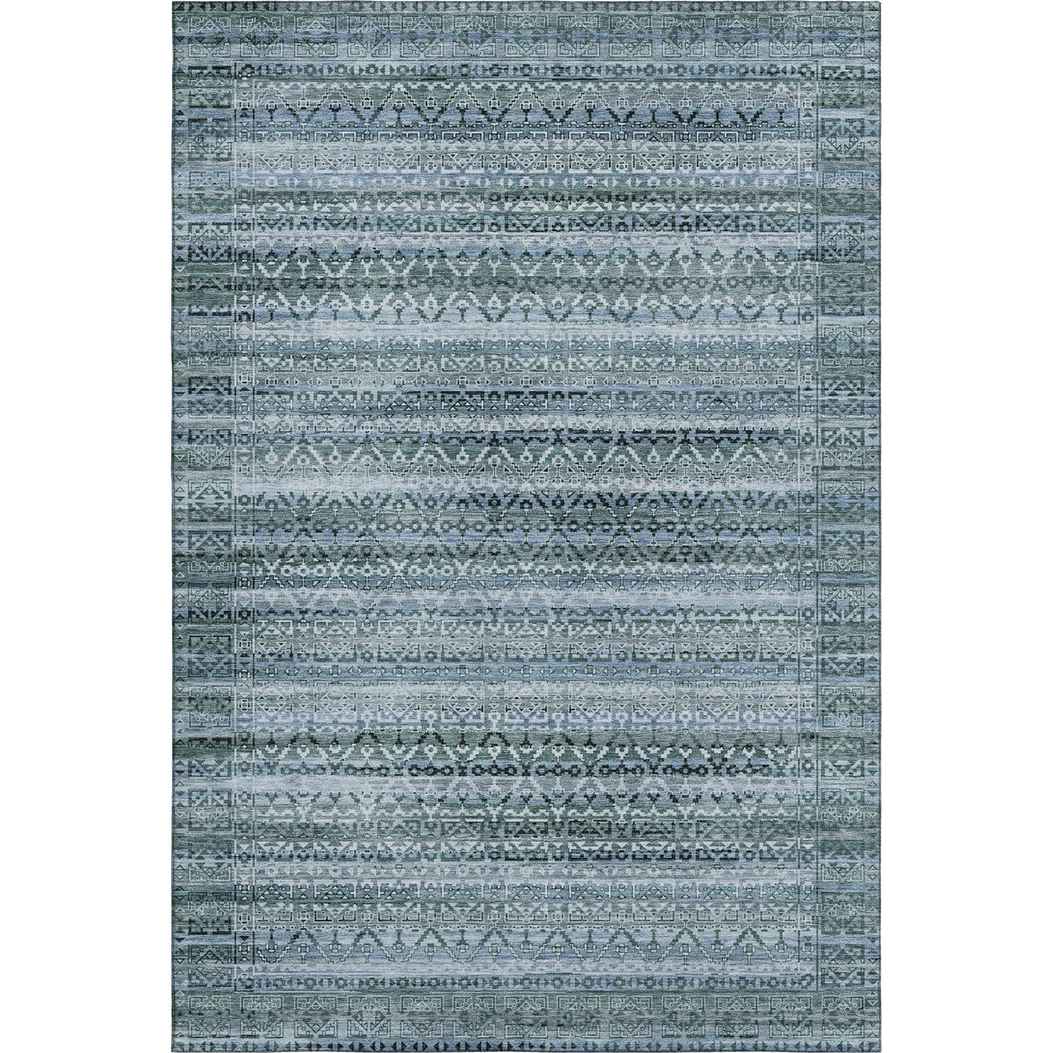 Kotor Machine Washable Transitional Aloe Green Rug 2'6" x 3'10" #shape_Rectangle