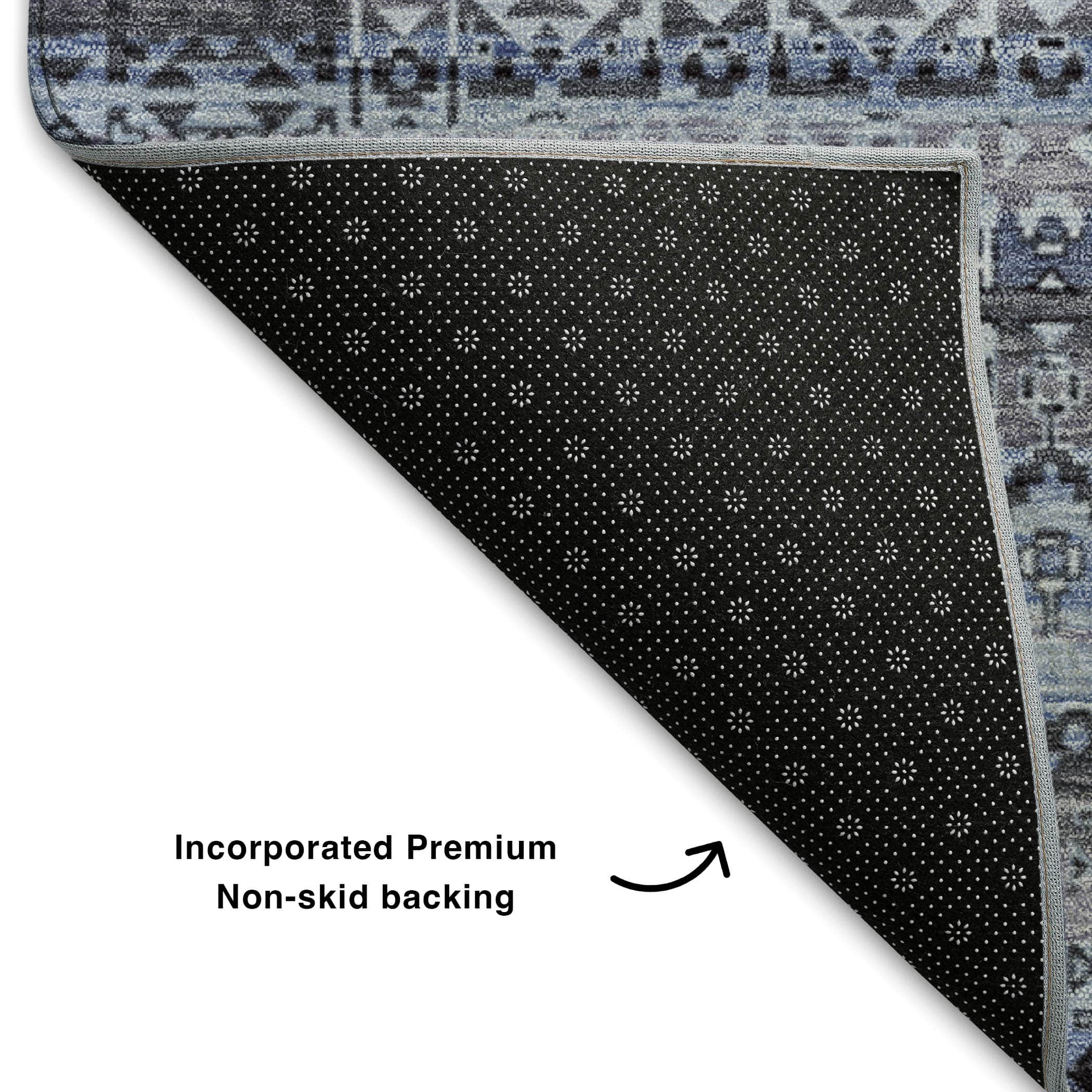 Kotor Machine Washable Transitional Blue Rug 1'8" x 2'6" #shape_Rectangle