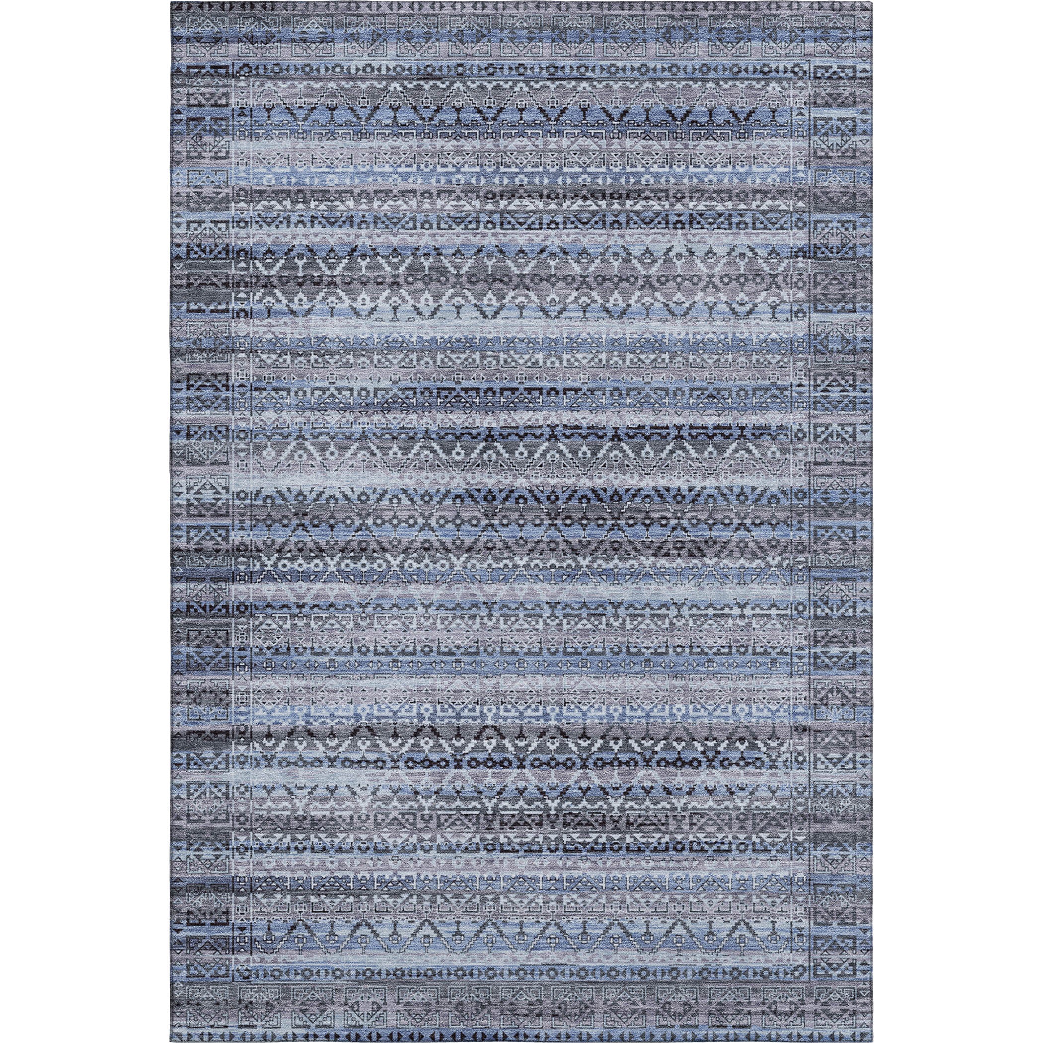 Kotor Machine Washable Transitional Blue Rug 2'6" x 3'10" #shape_Rectangle