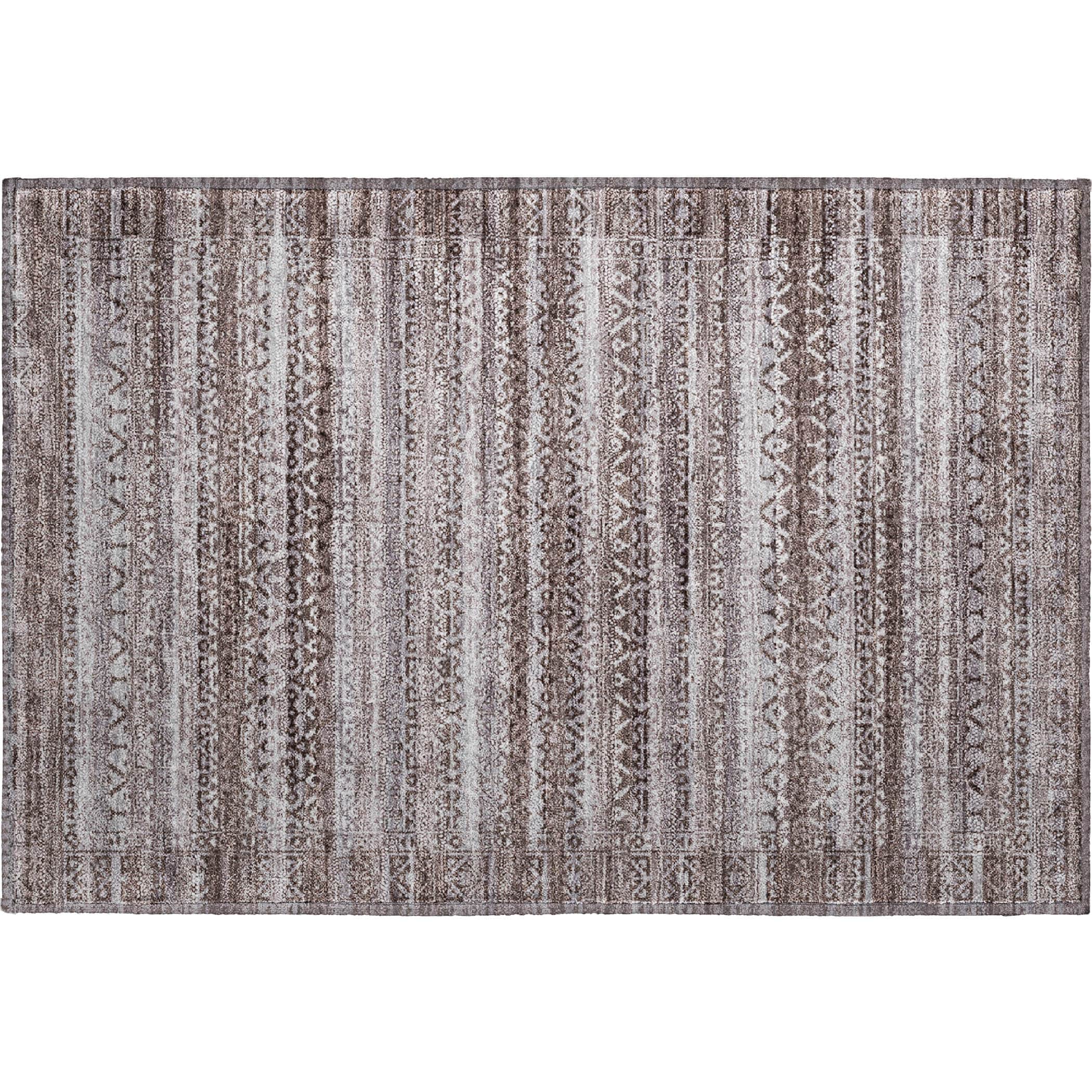Kotor Machine Washable Transitional Brown Rug 1'8" x 2'6" #shape_Rectangle