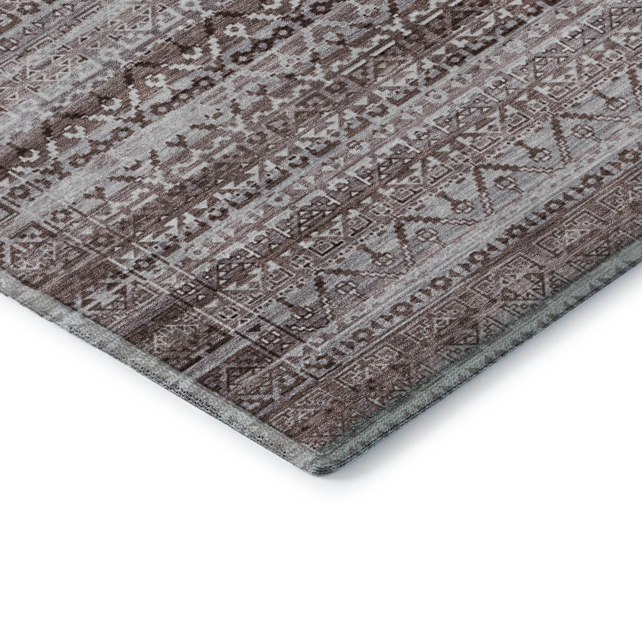 Kotor Machine Washable Transitional Brown Rug 1'8" x 2'6" #shape_Rectangle
