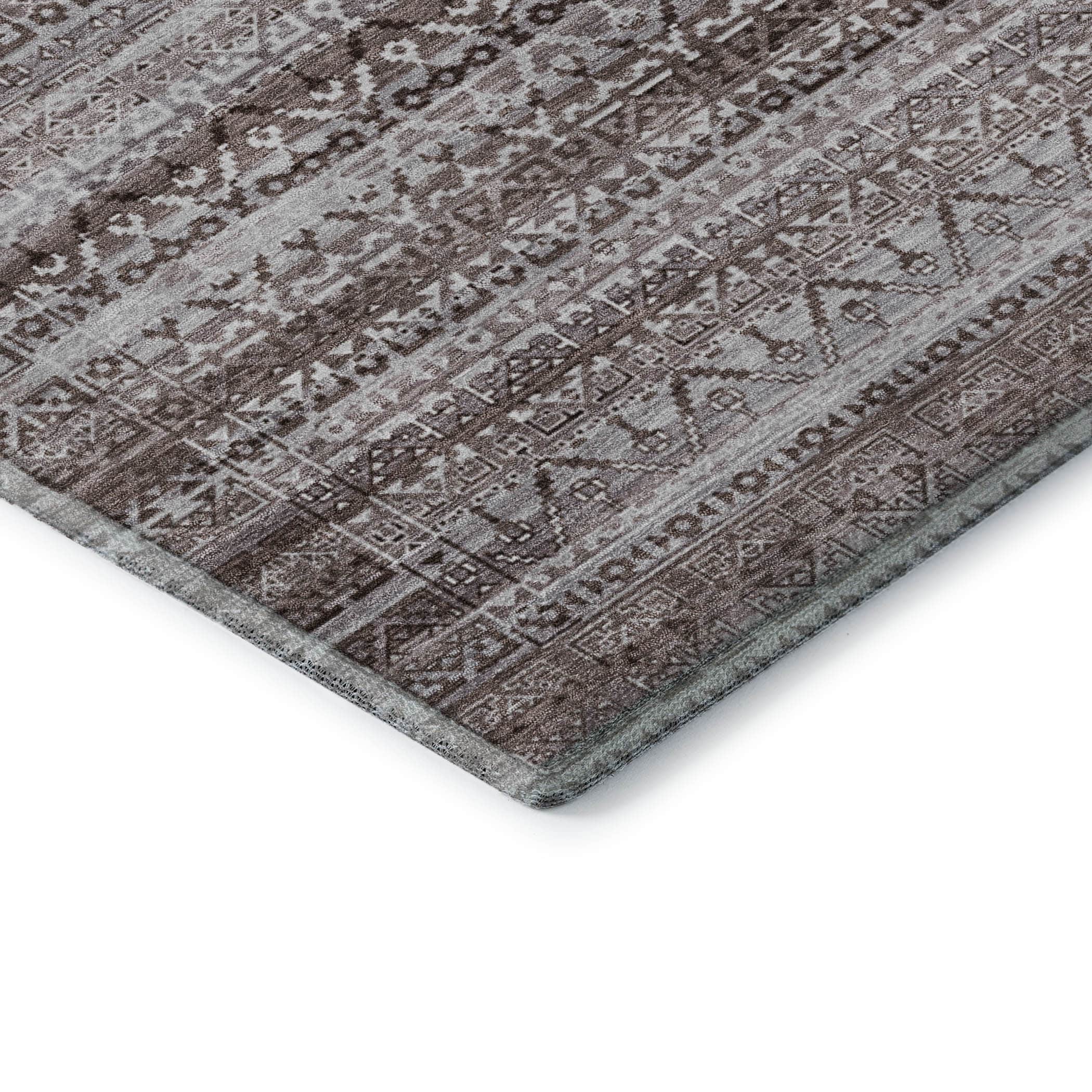 Kotor Machine Washable Transitional Brown Rug 1'8" x 2'6" #shape_Rectangle