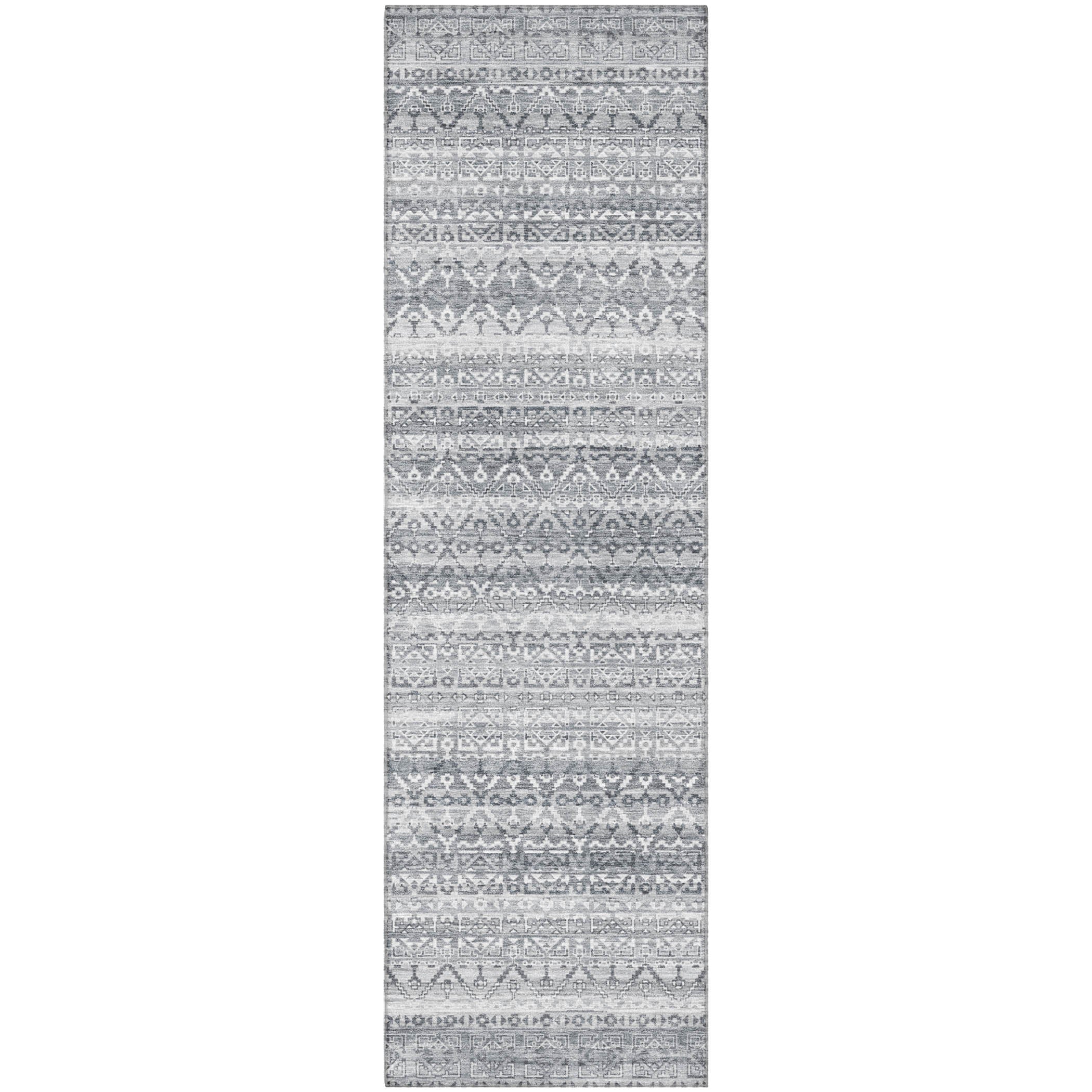 Kotor Machine Washable Transitional Gray Rug 2'3" x 7'6" #shape_Runner