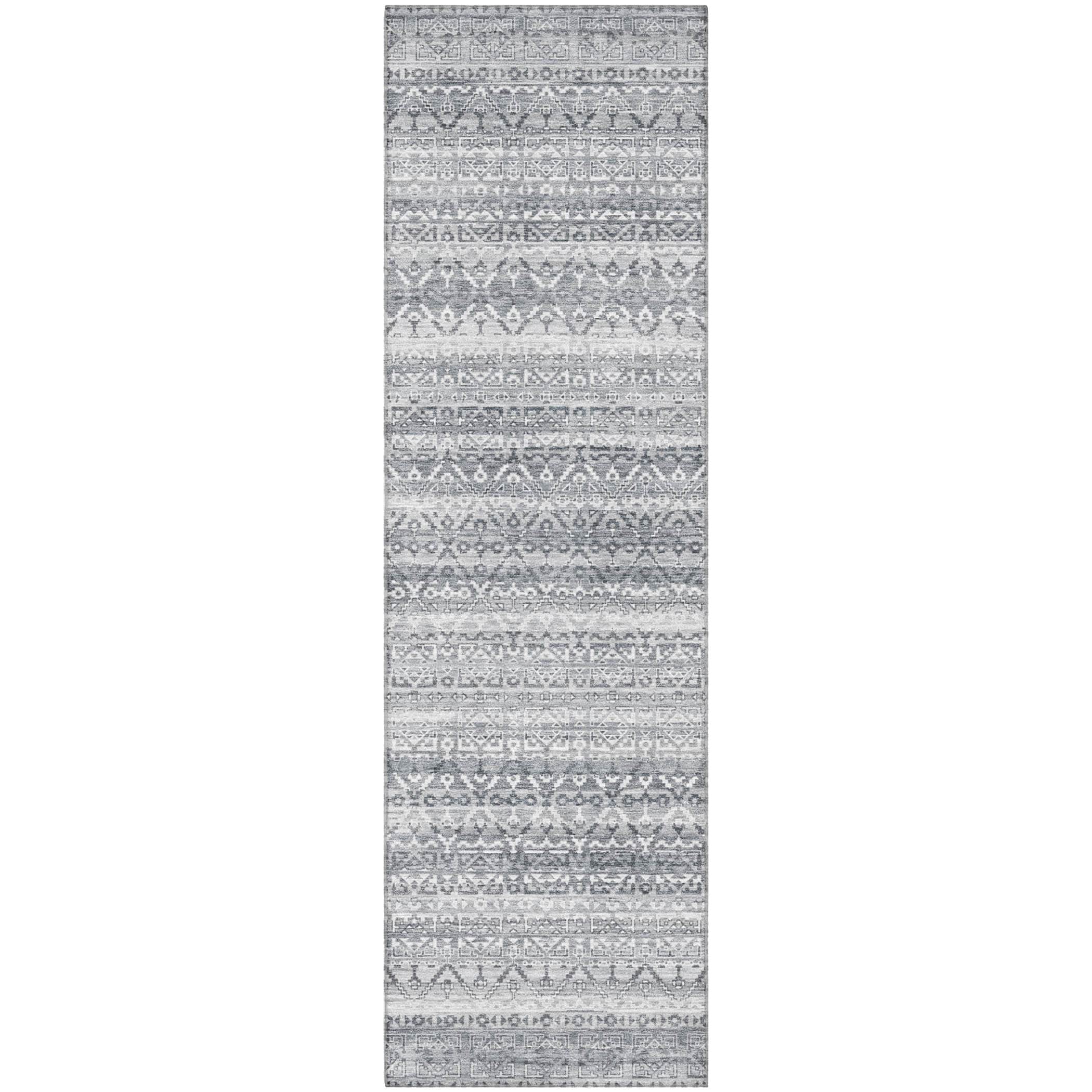 Kotor Machine Washable Transitional Gray Rug 2'3" x 7'6" #shape_Runner
