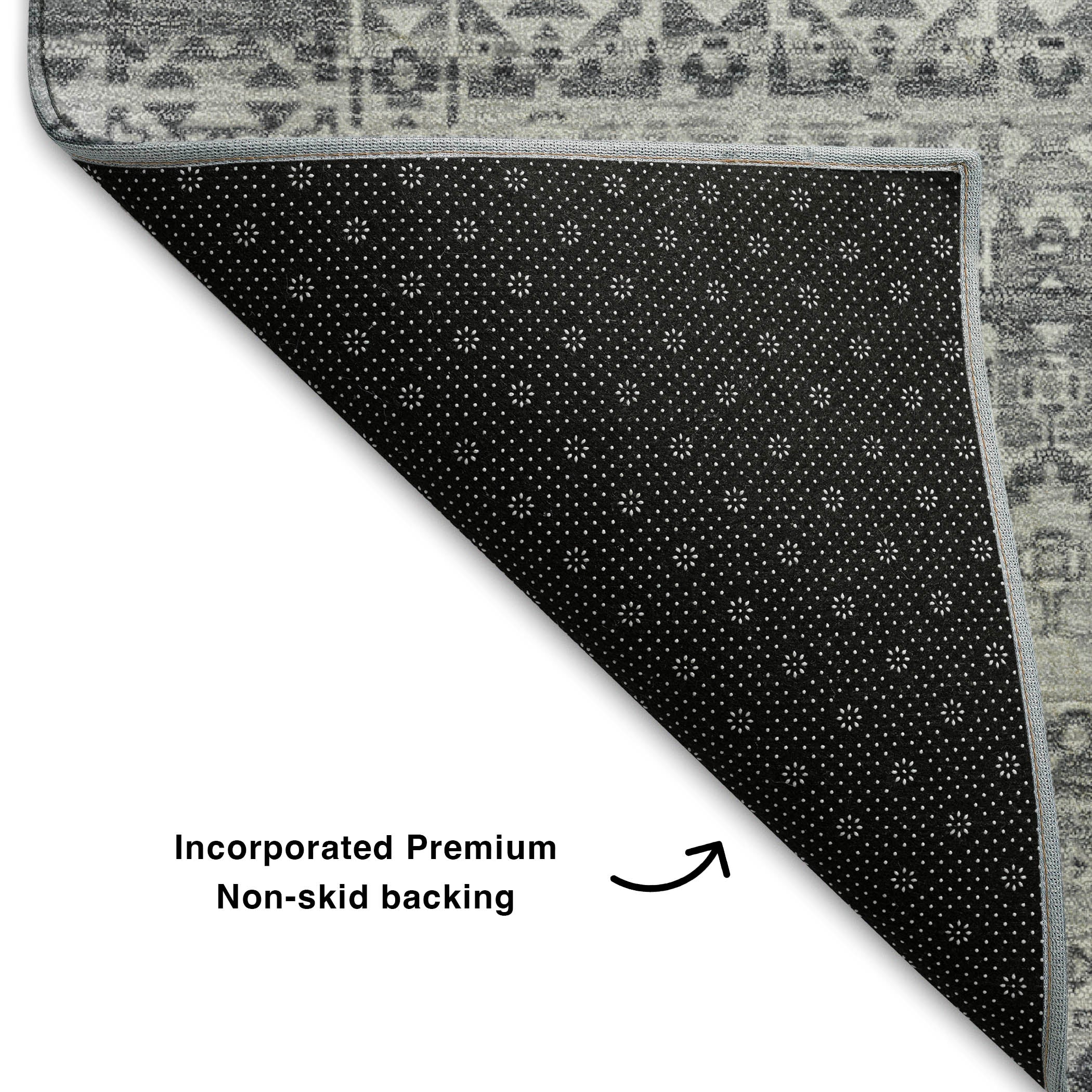 Kotor Machine Washable Transitional Gray Rug 1'8" x 2'6" #shape_Rectangle