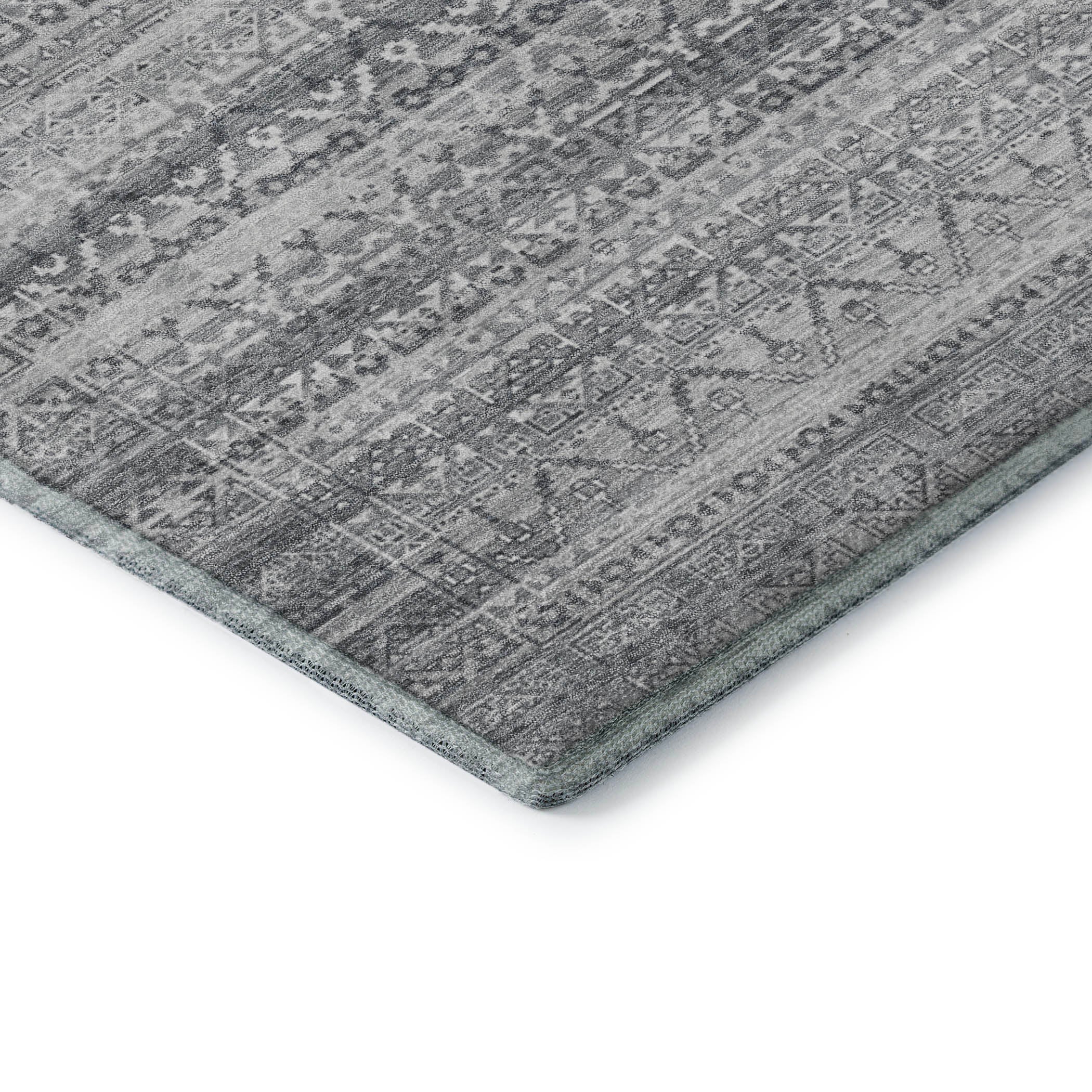 Kotor Machine Washable Transitional Gray Rug 1'8" x 2'6" #shape_Rectangle