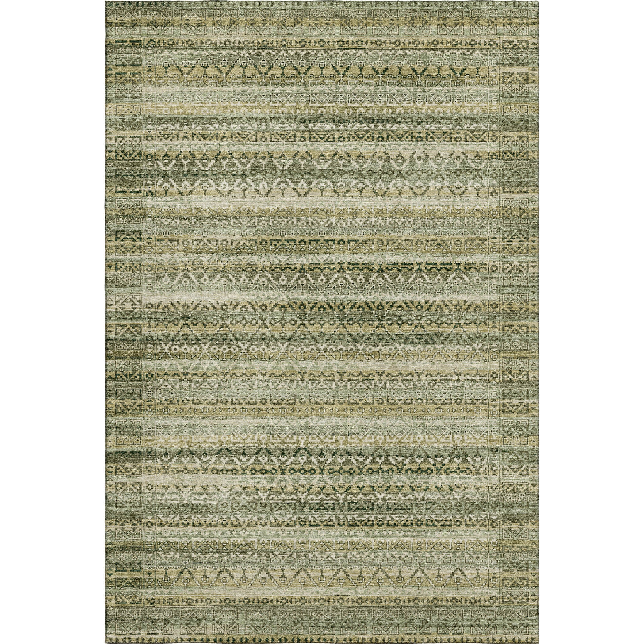 Kotor Machine Washable Transitional Green Rug 2'6" x 3'10" #shape_Rectangle