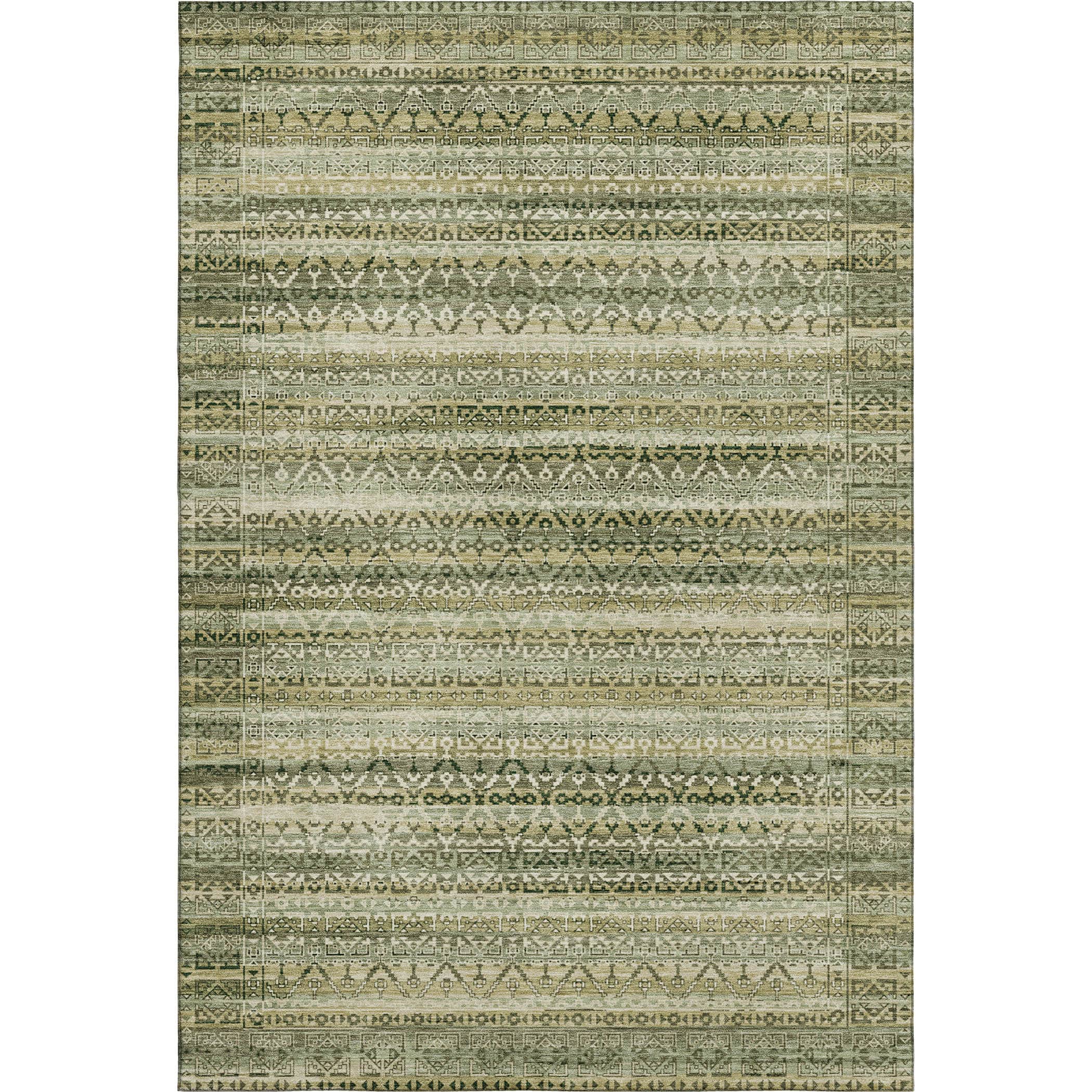 Kotor Machine Washable Transitional Green Rug 2'6" x 3'10" #shape_Rectangle