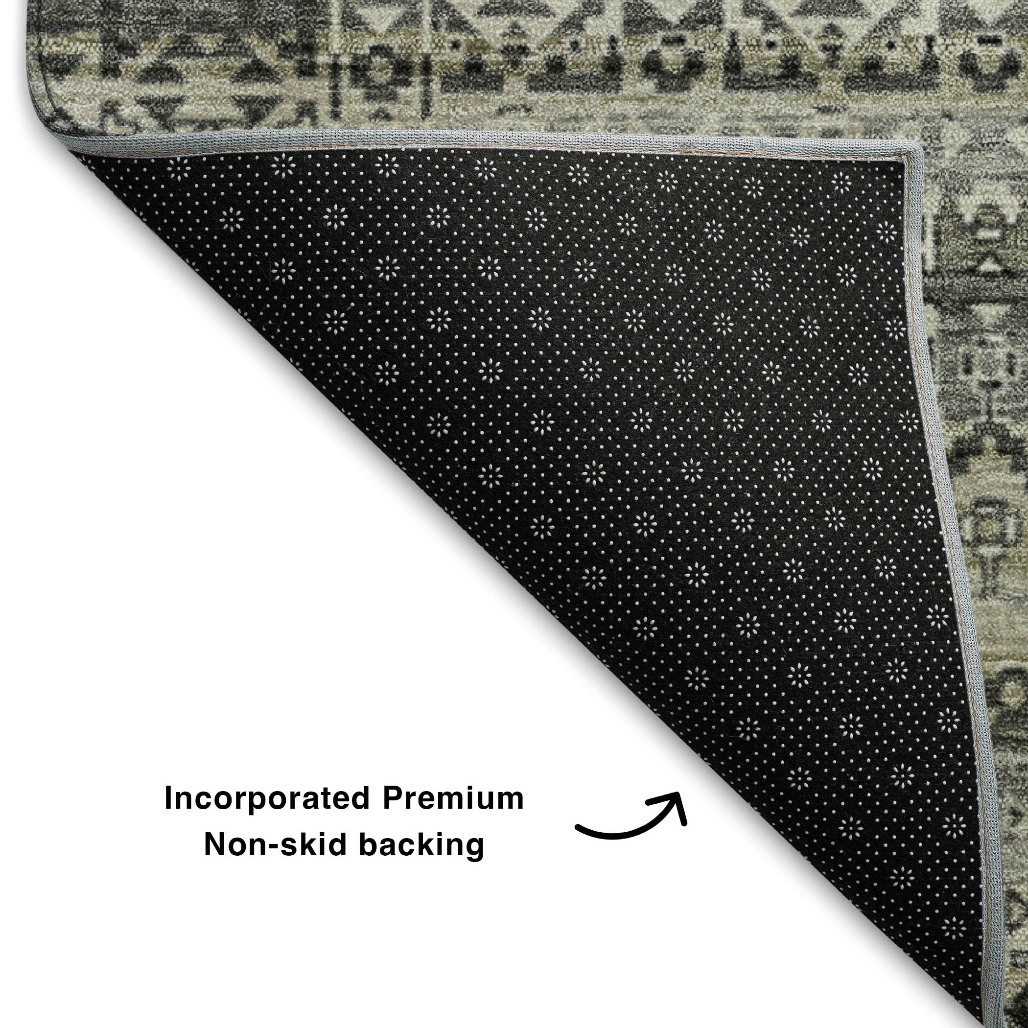 Kotor Machine Washable Transitional Pewter Gray Rug 1'8" x 2'6" #shape_Rectangle