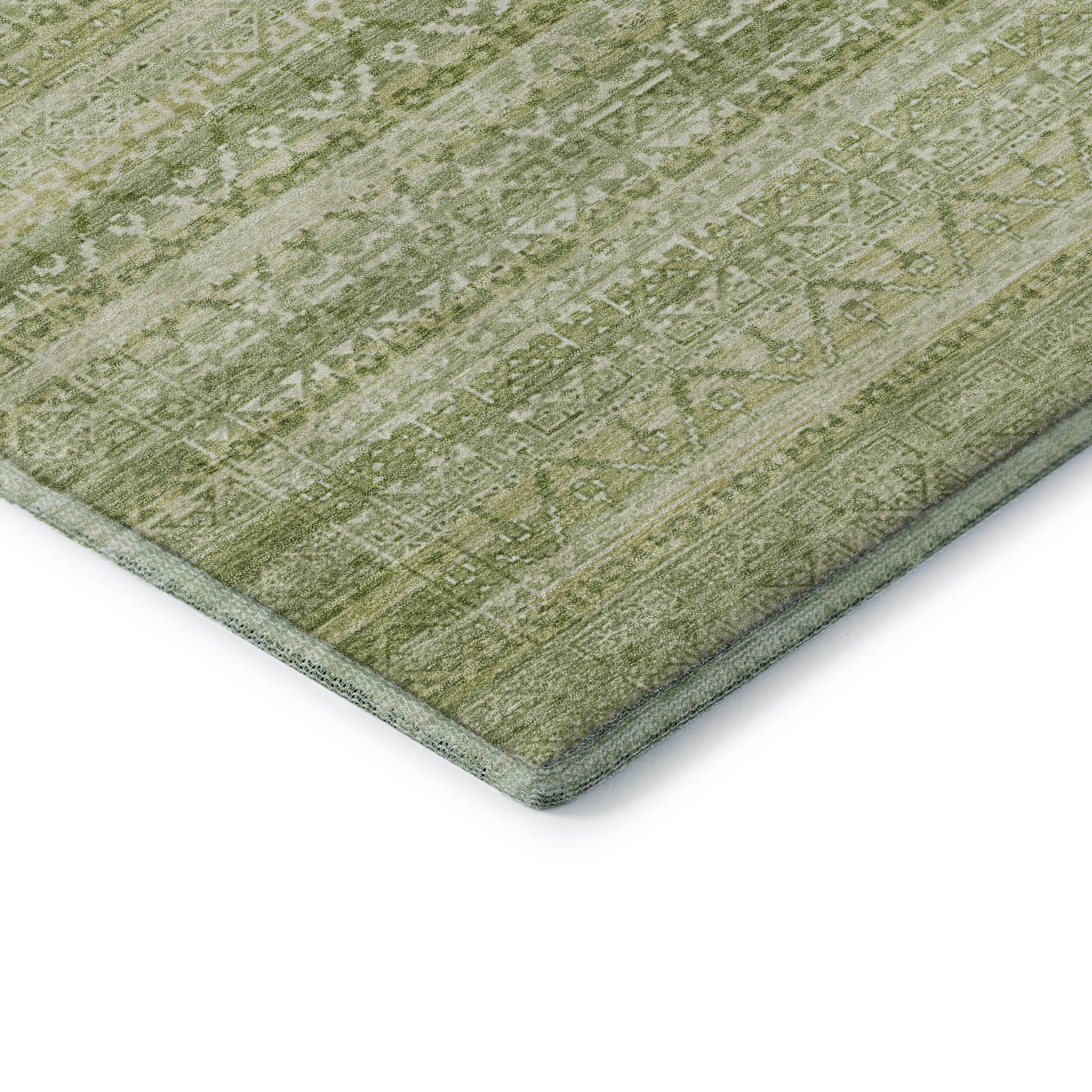 Kotor Machine Washable Transitional Sage Green Rug 1'8" x 2'6" #shape_Rectangle