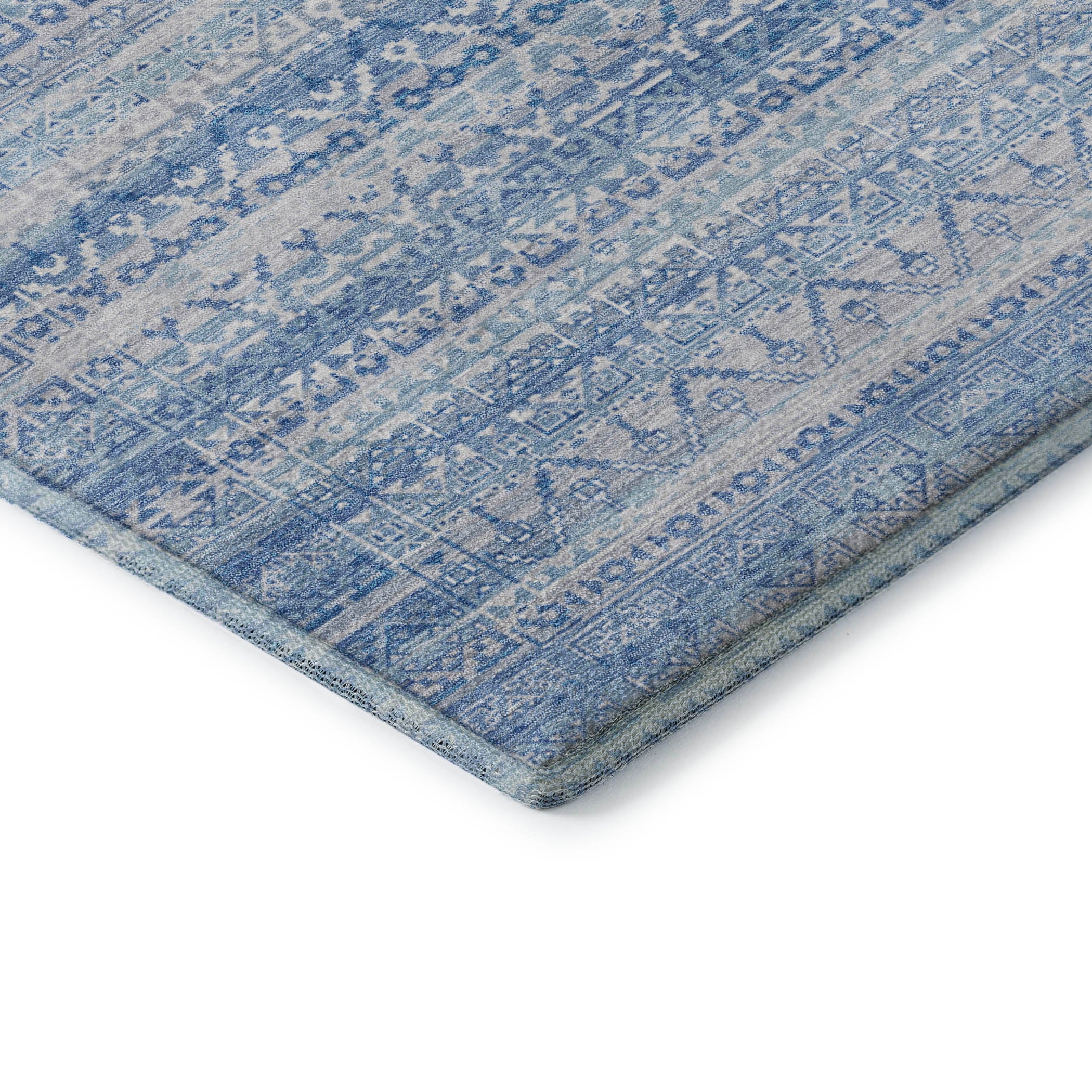 Kotor Machine Washable Transitional Sky Blue Rug 1'8" x 2'6" #shape_Rectangle