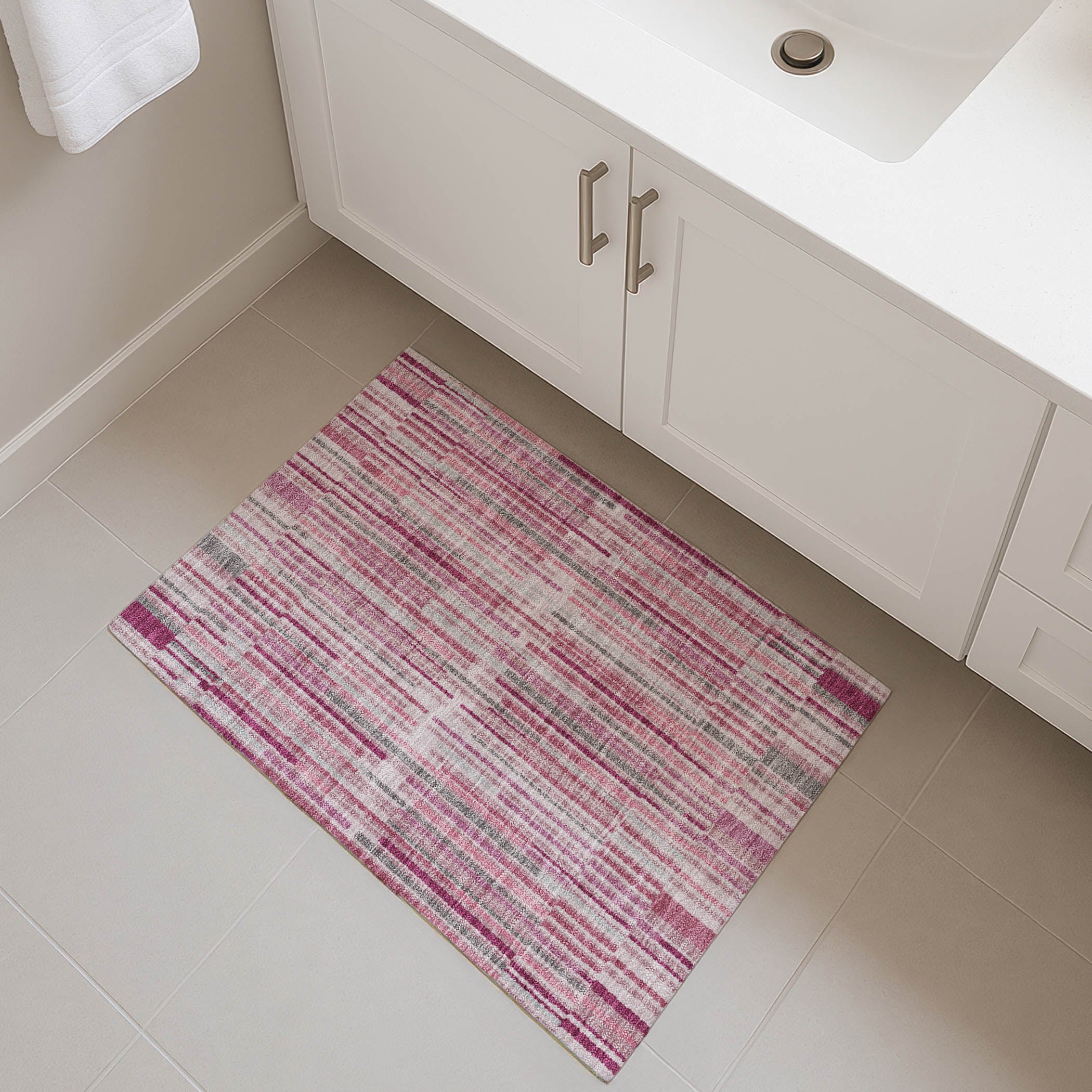 Cusco Machine Washable Transitional Blush Pink Rug 1'8" x 2'6" #shape_Rectangle