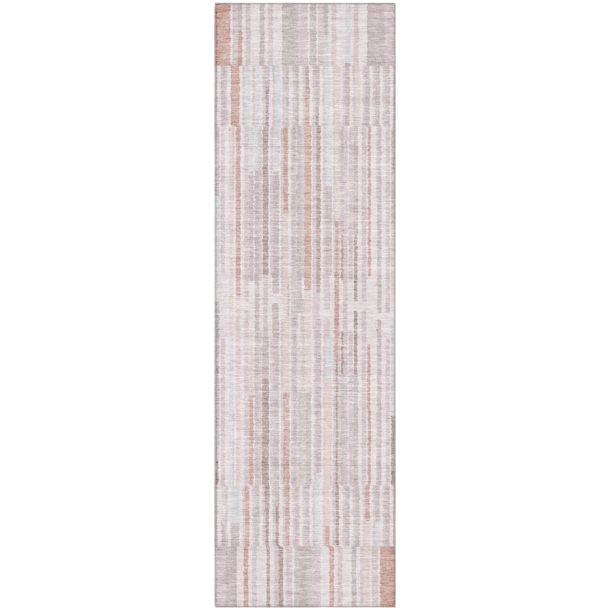 Cusco Machine Washable Transitional Coral Orange Rug 2'3" x 7'6" #shape_Runner