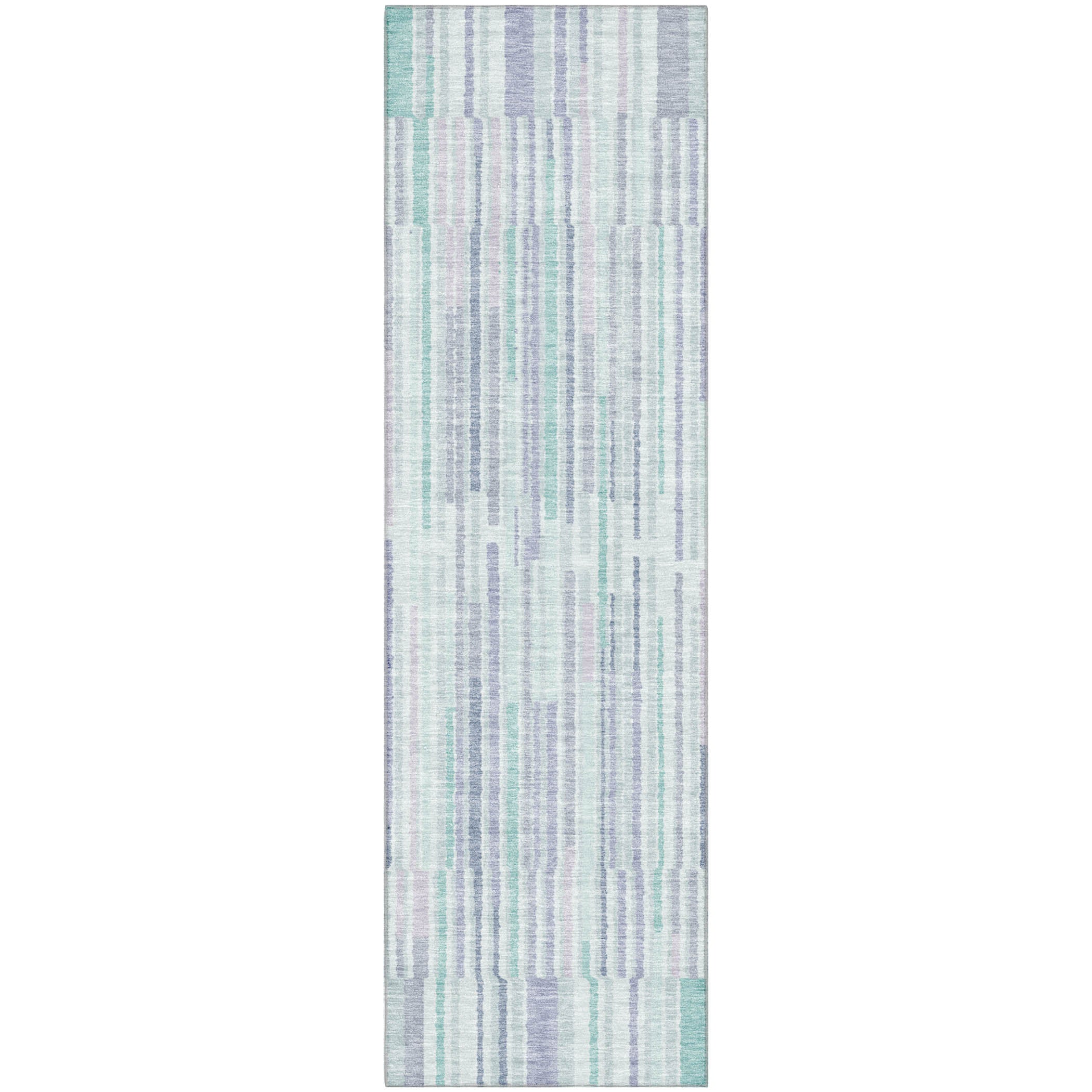 Cusco Machine Washable Transitional Mint Green Rug 2'3" x 7'6" #shape_Runner