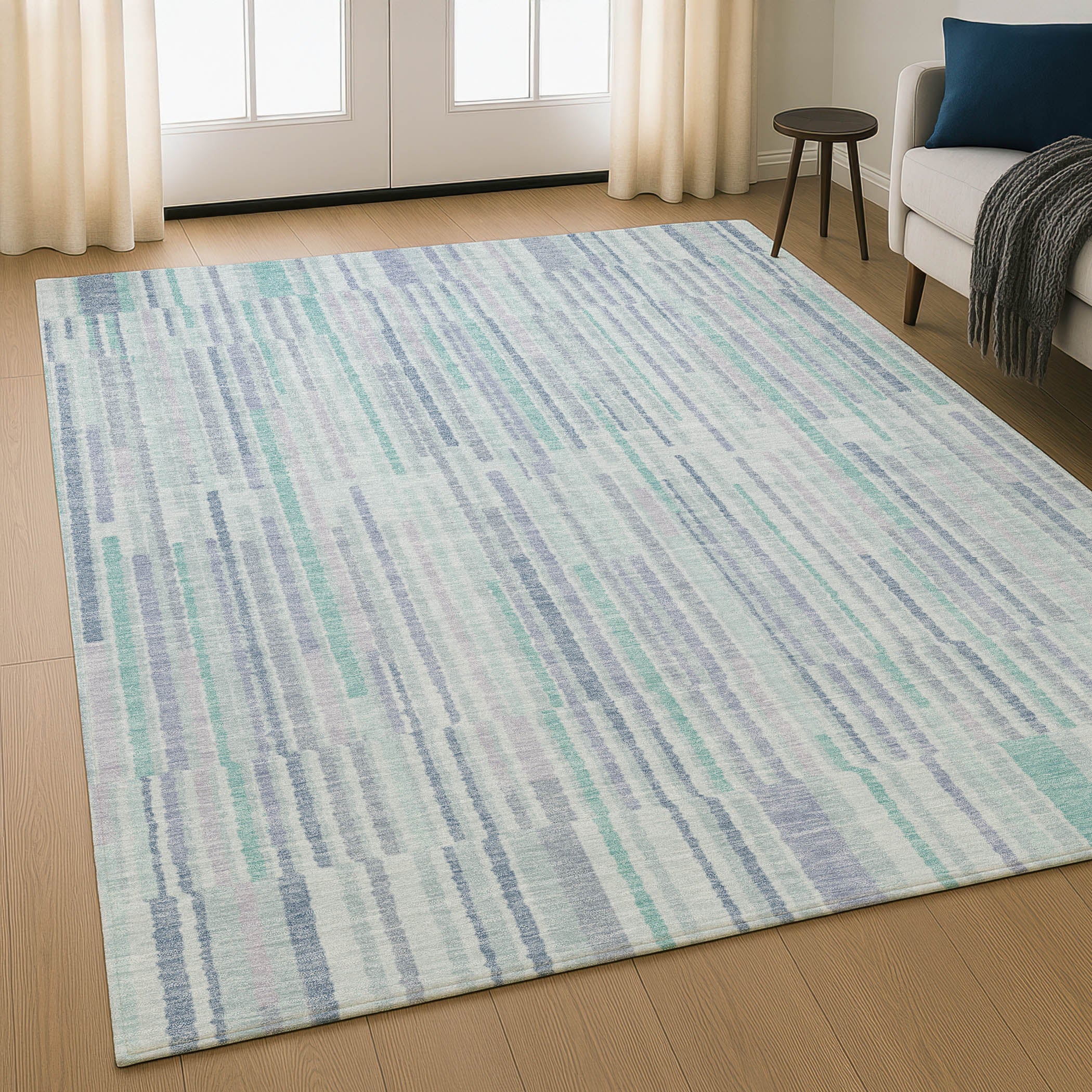 Cusco Machine Washable Transitional Mint Green Rug 2'6" x 3'10" #shape_Rectangle