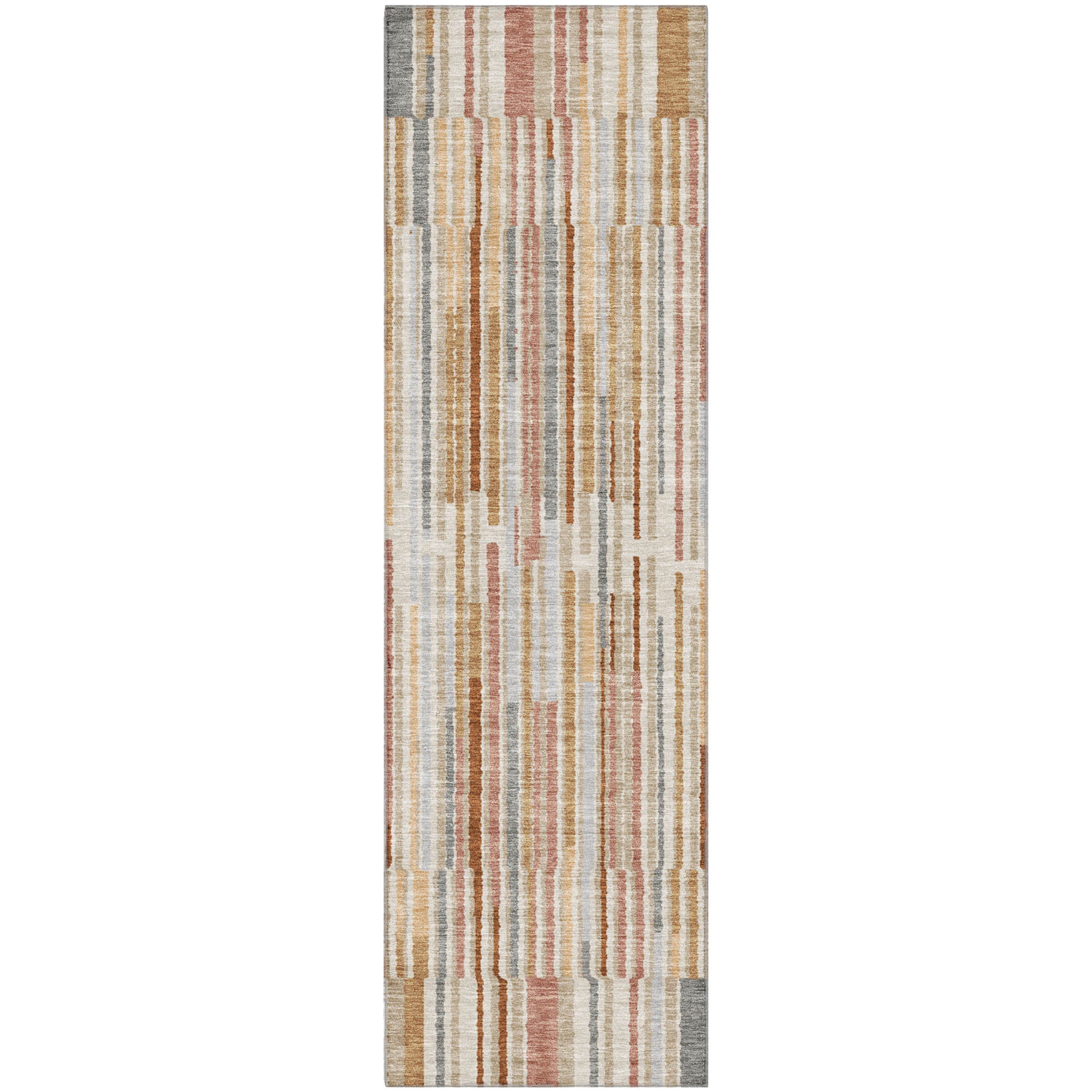 Cusco Machine Washable Transitional Paprika Orange Rug 2'3" x 7'6" #shape_Runner