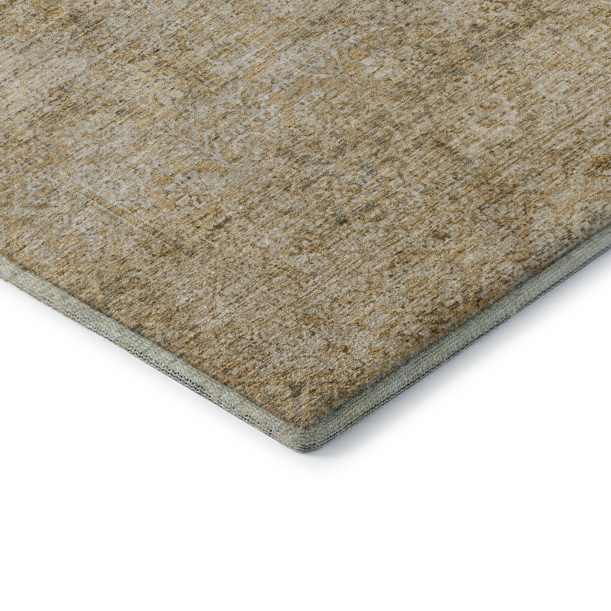 Dubrovnik Machine Washable Traditional Copper Orange Rug 1'8" x 2'6" #shape_Rectangle
