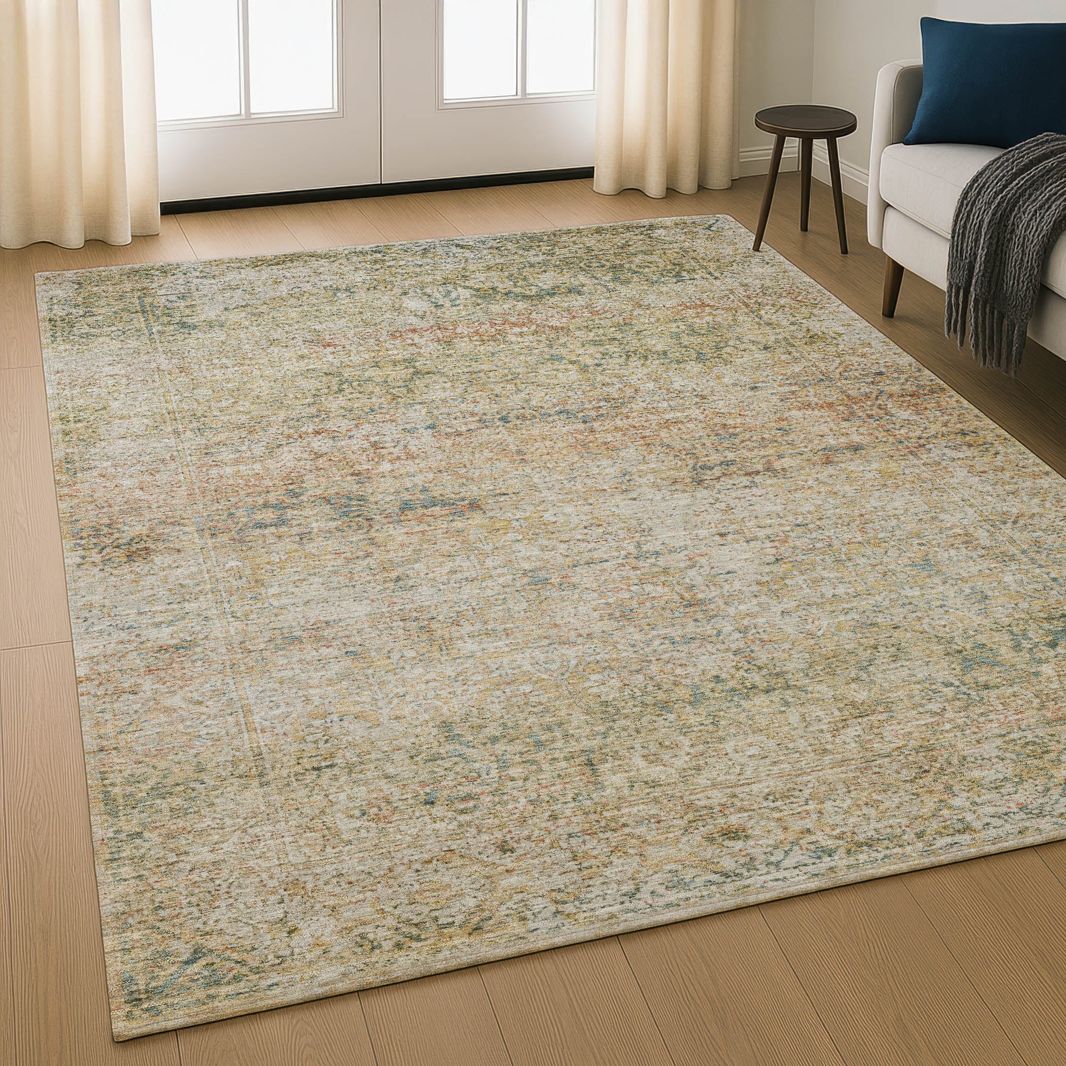 Dubrovnik Machine Washable Traditional Gold Rug 2'6" x 3'10" #shape_Rectangle
