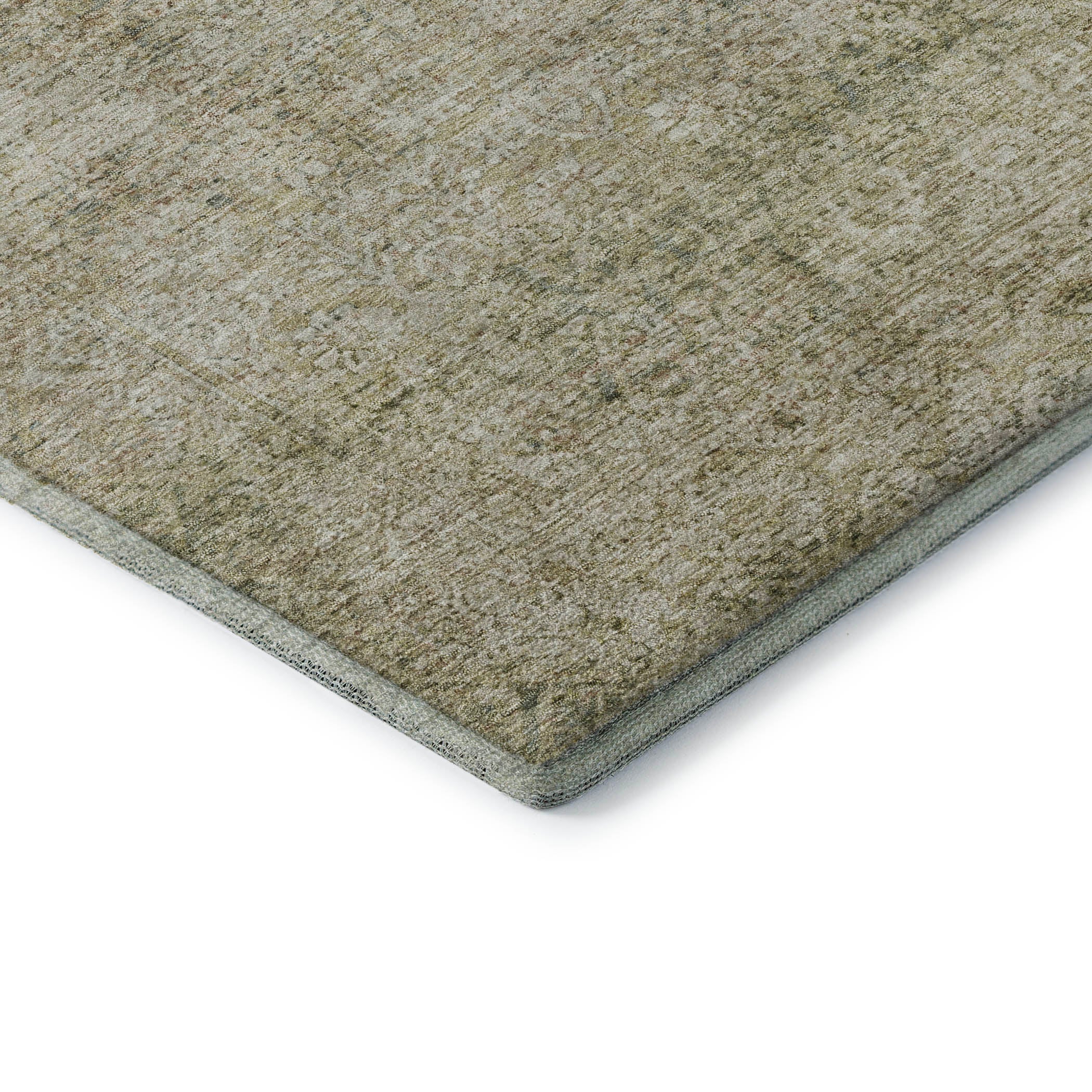 Dubrovnik Machine Washable Traditional Sage Green Rug 1'8" x 2'6" #shape_Rectangle