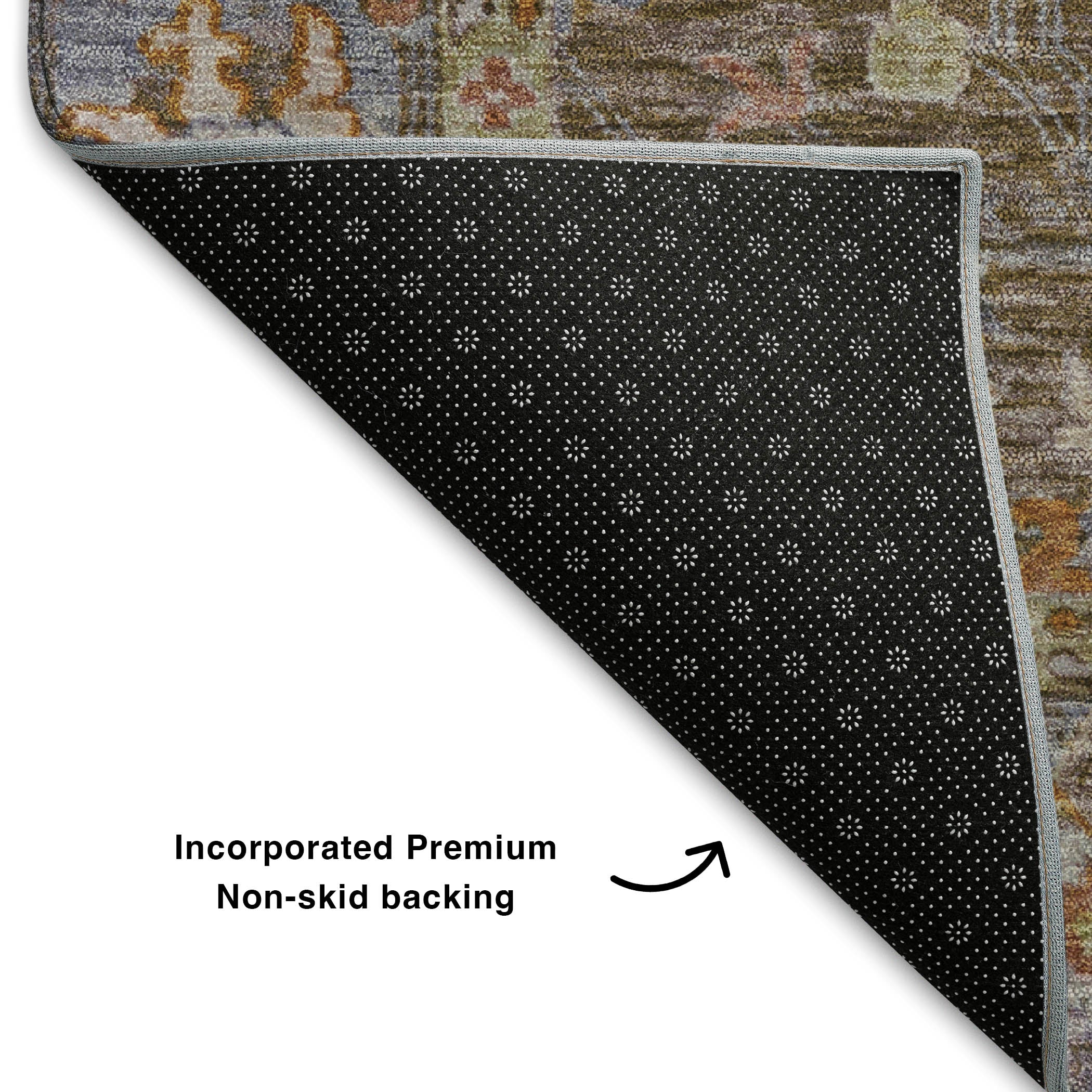 Havana Machine Washable Traditional Brown Rug 1'8" x 2'6" #shape_Rectangle