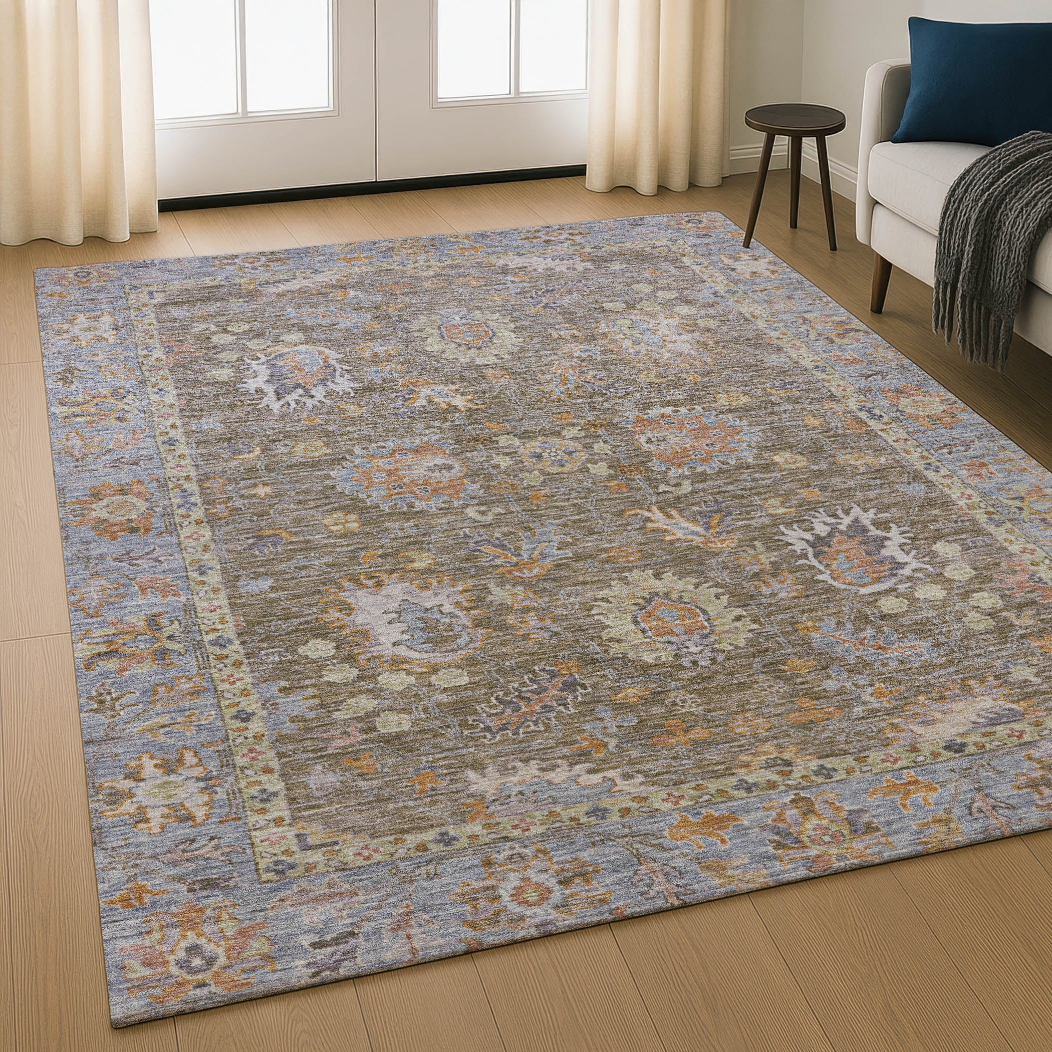 Havana Machine Washable Traditional Brown Rug 2'6" x 3'10" #shape_Rectangle