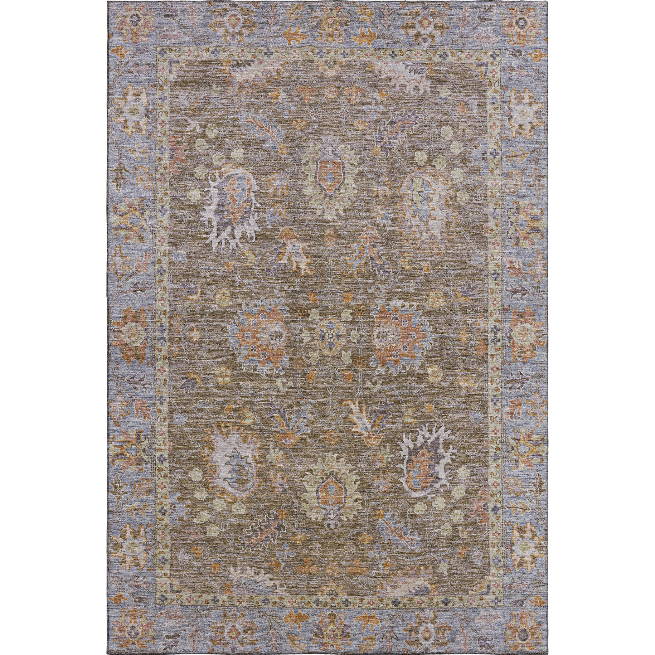 Havana Machine Washable Traditional Brown Rug 2'6" x 3'10" #shape_Rectangle