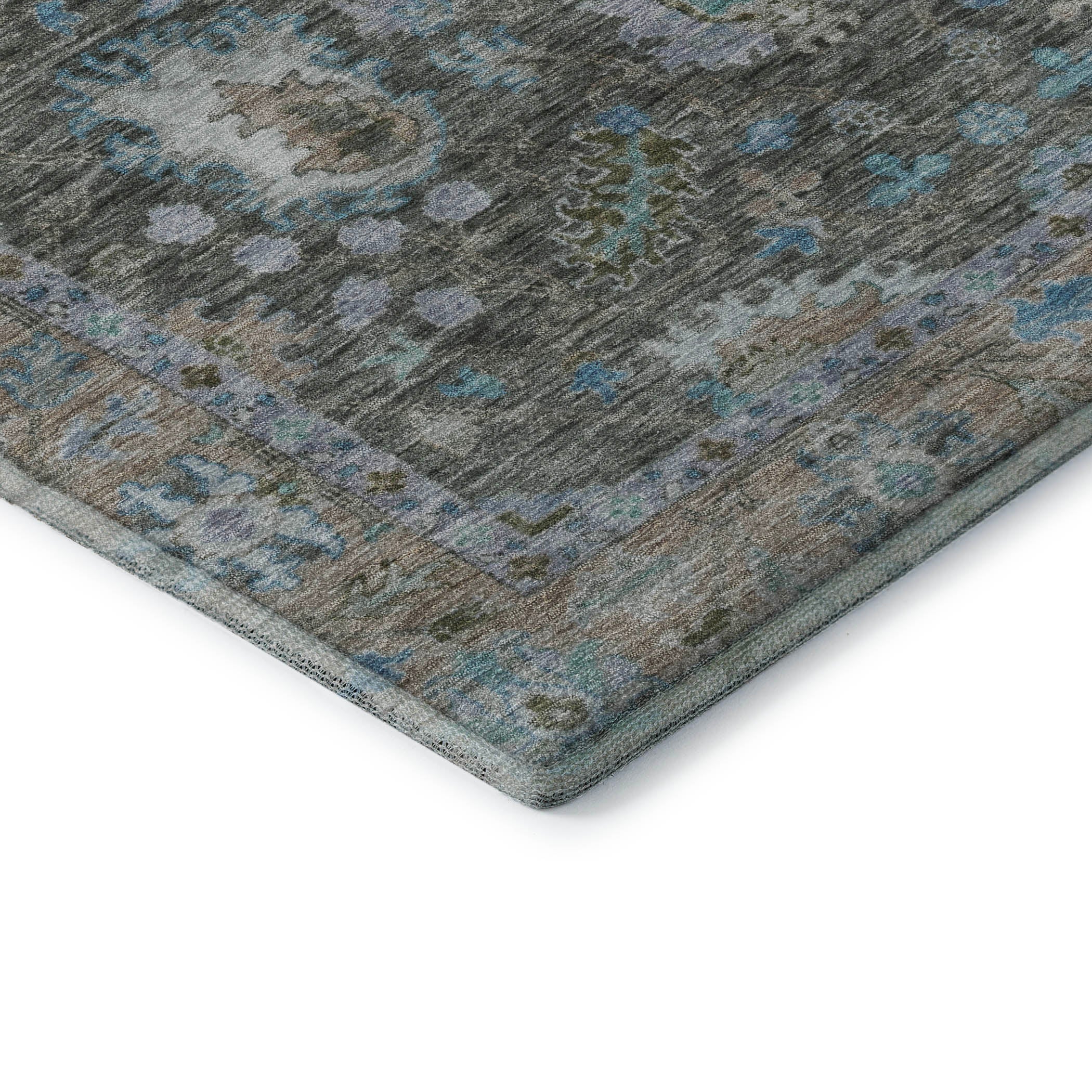 Havana Machine Washable Traditional Fern Green Rug 1'8" x 2'6" #shape_Rectangle