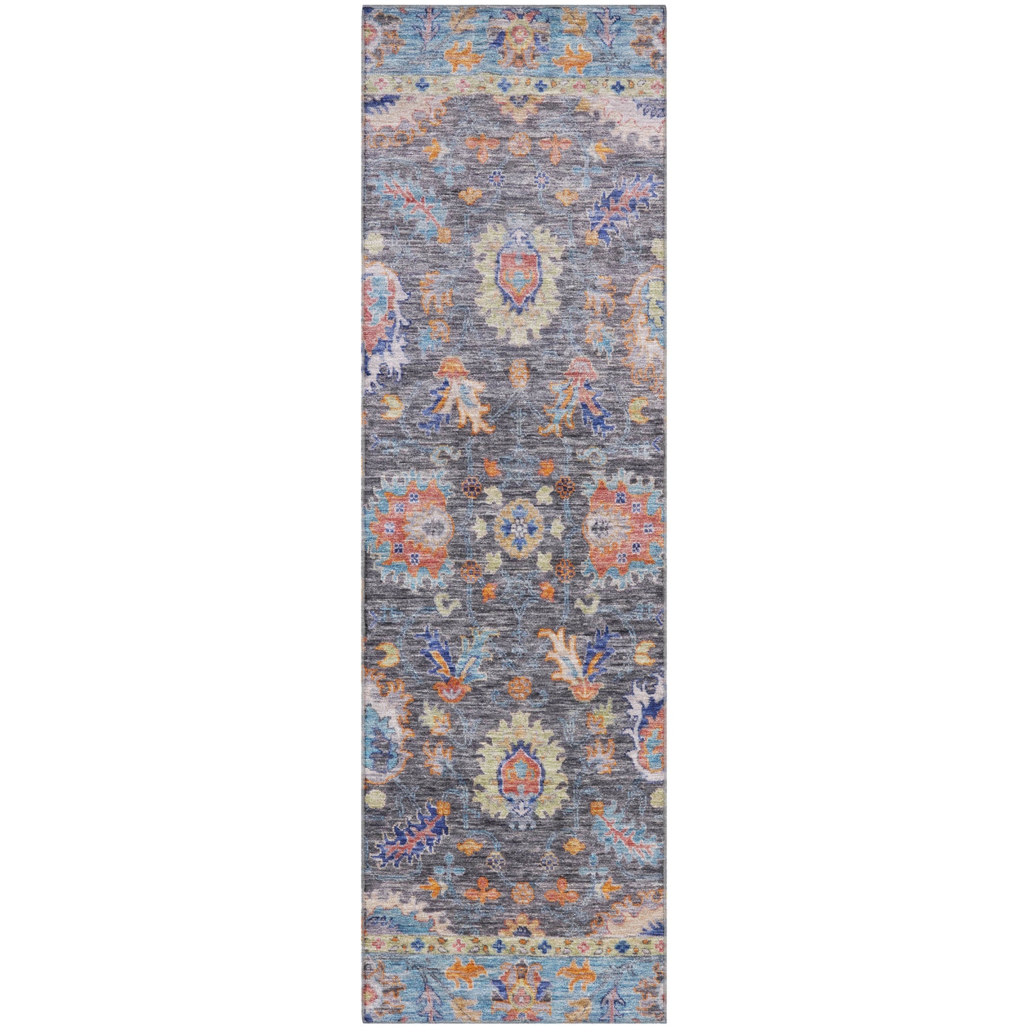 Havana Machine Washable Traditional Gray Rug 2'3" x 7'6" #shape_Runner