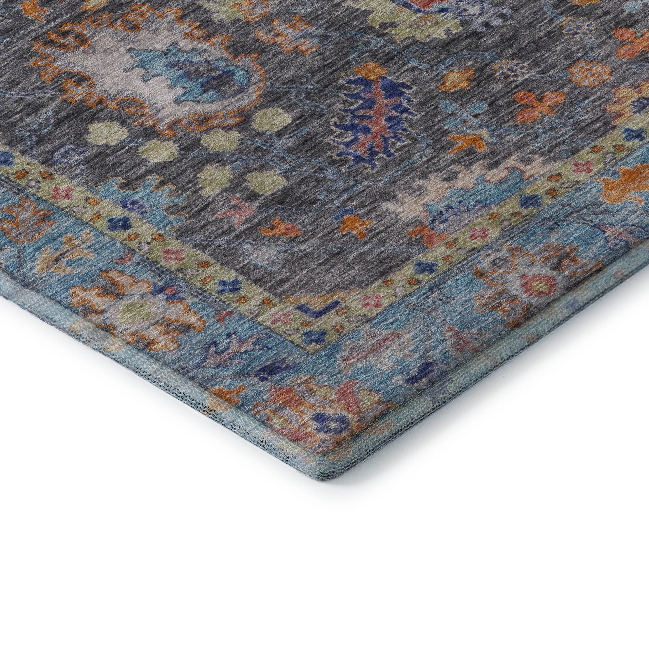 Havana Machine Washable Traditional Gray Rug 1'8" x 2'6" #shape_Rectangle