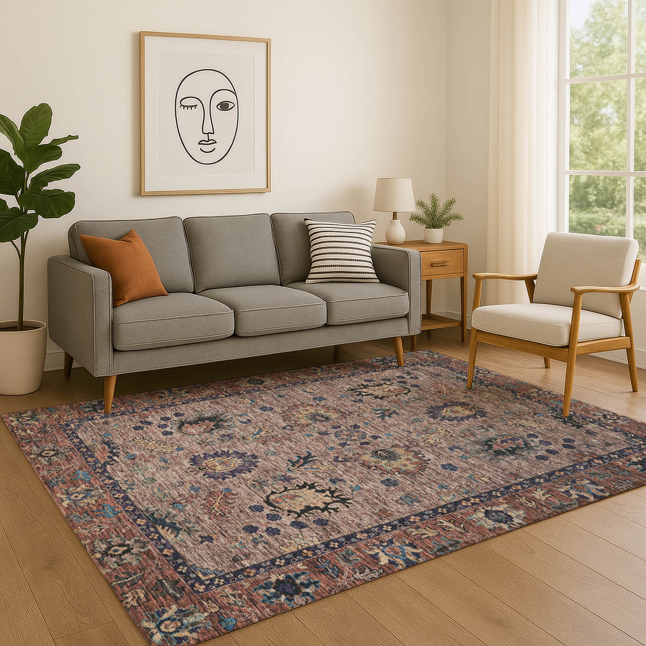 Havana Machine Washable Traditional Mocha Brown Rug 2'6" x 3'10" #shape_Rectangle