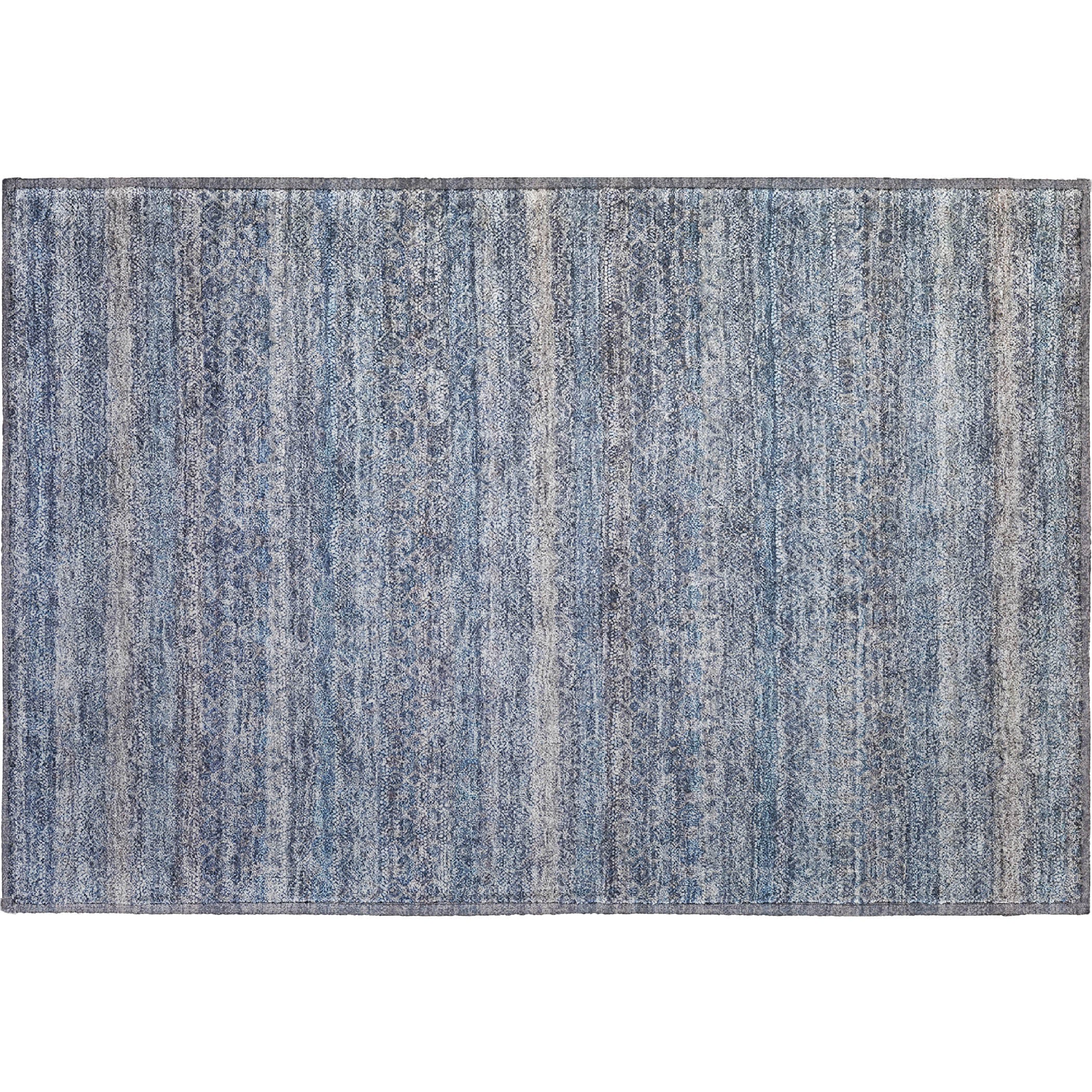 Rome Machine Washable Transitional Blue Rug 1'8" x 2'6" #shape_Rectangle