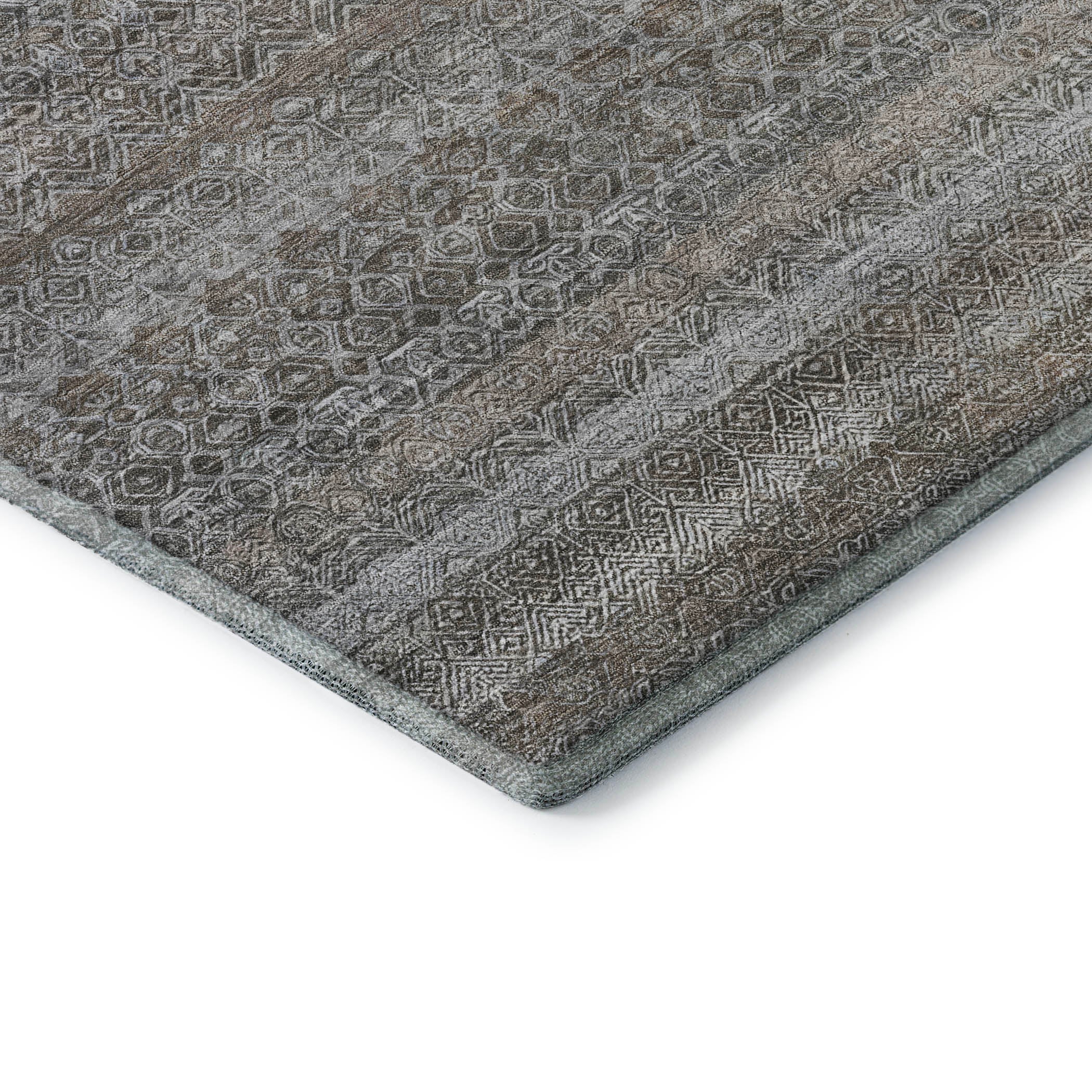 Rome Machine Washable Transitional Brown Rug 1'8" x 2'6" #shape_Rectangle