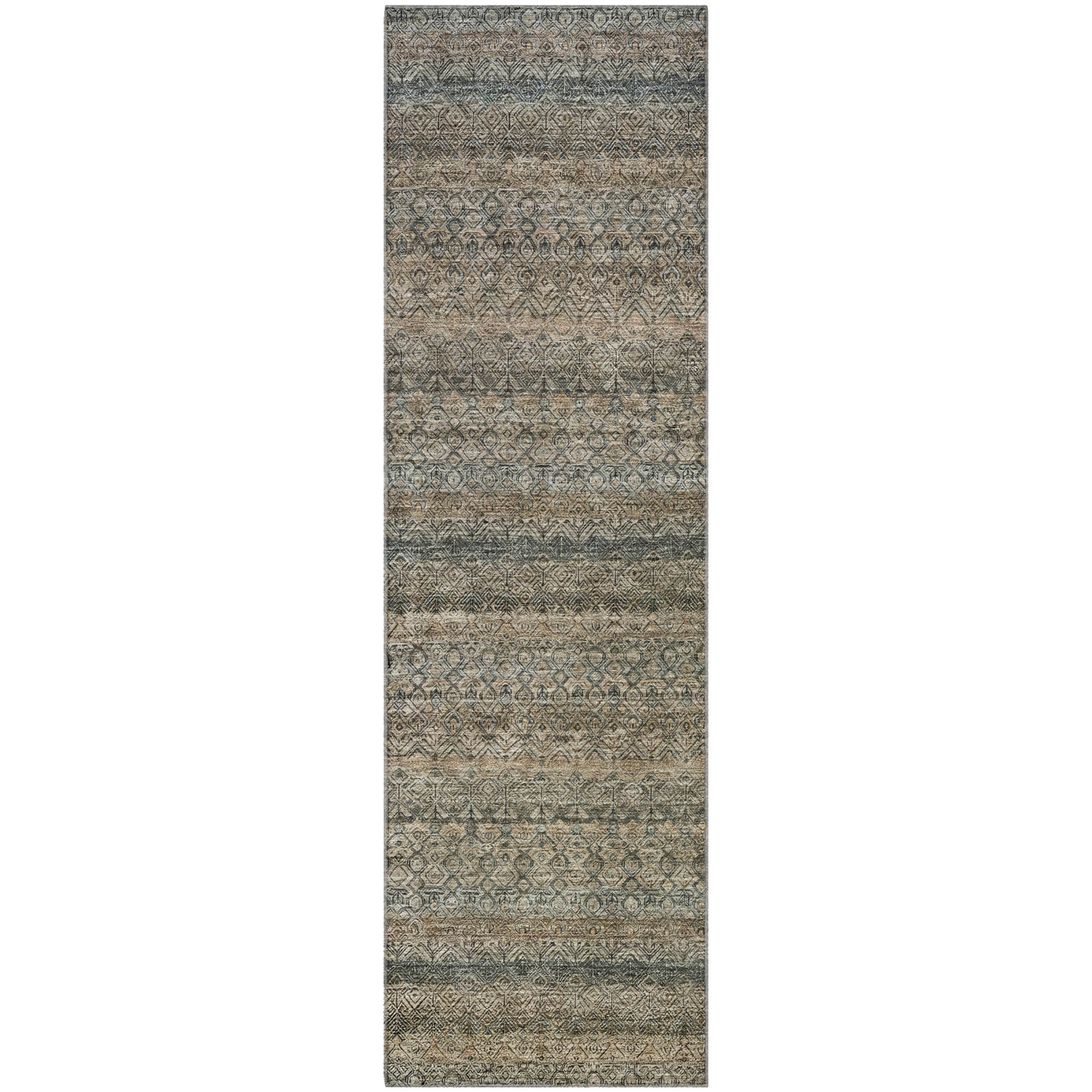 Rome Machine Washable Transitional Chocolate Brown Rug 2'3" x 7'6" #shape_Runner