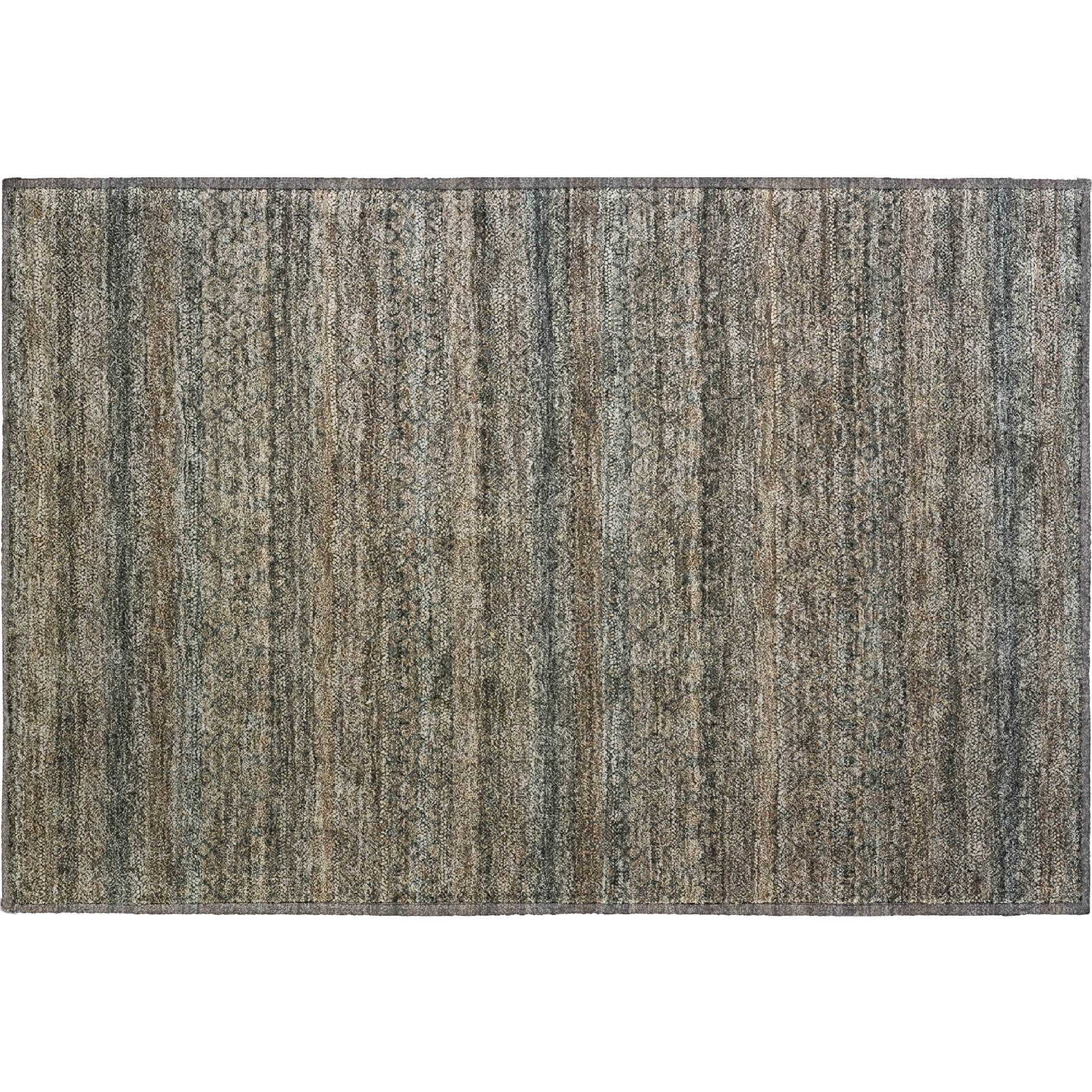 Rome Machine Washable Transitional Chocolate Brown Rug 1'8" x 2'6" #shape_Rectangle