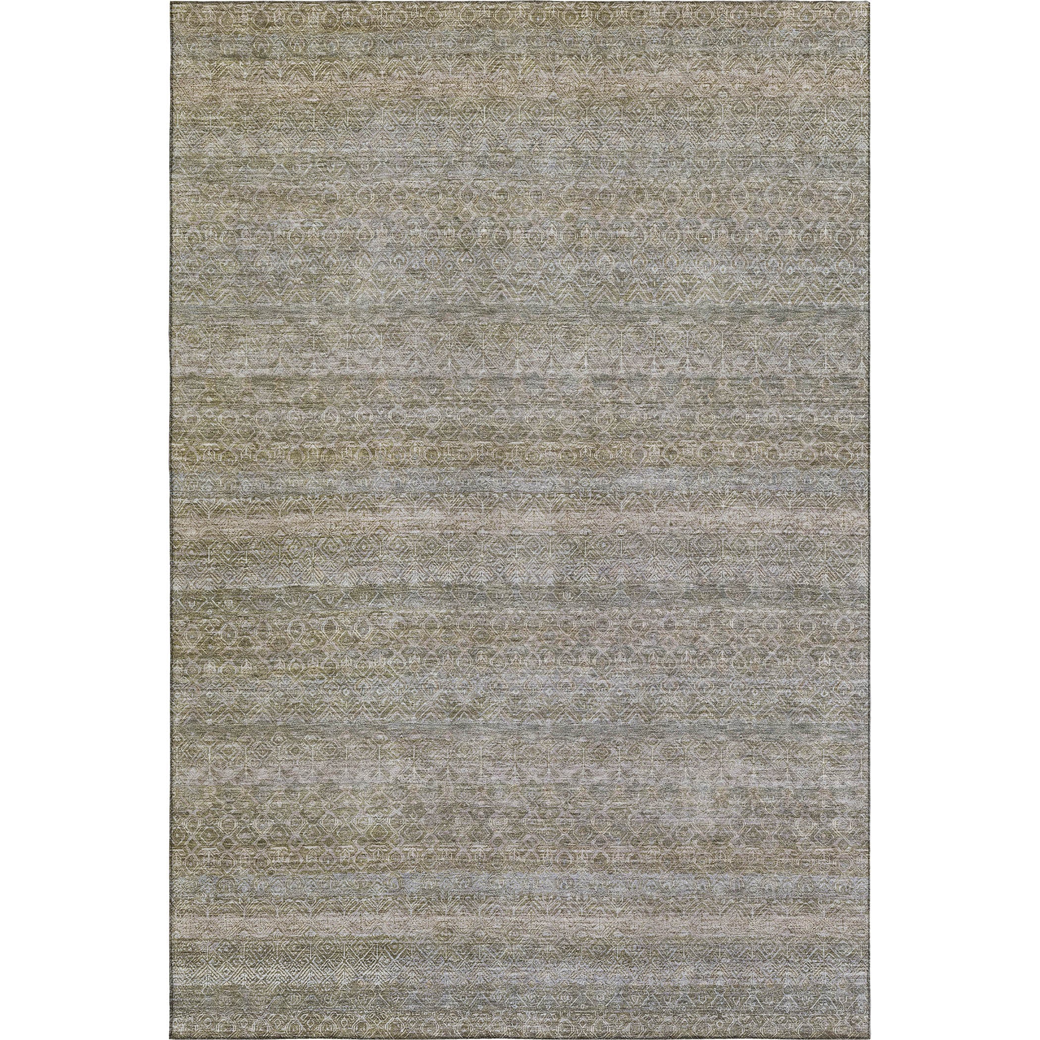 Rome Machine Washable Transitional Khaki Brown Rug 2'6" x 3'10" #shape_Rectangle