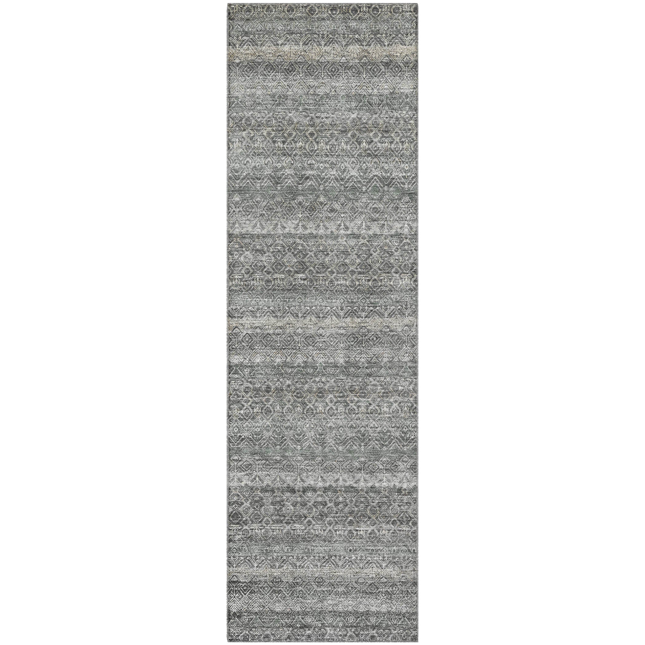 Rome Machine Washable Transitional Pewter Gray Rug 2'3" x 7'6" #shape_Runner