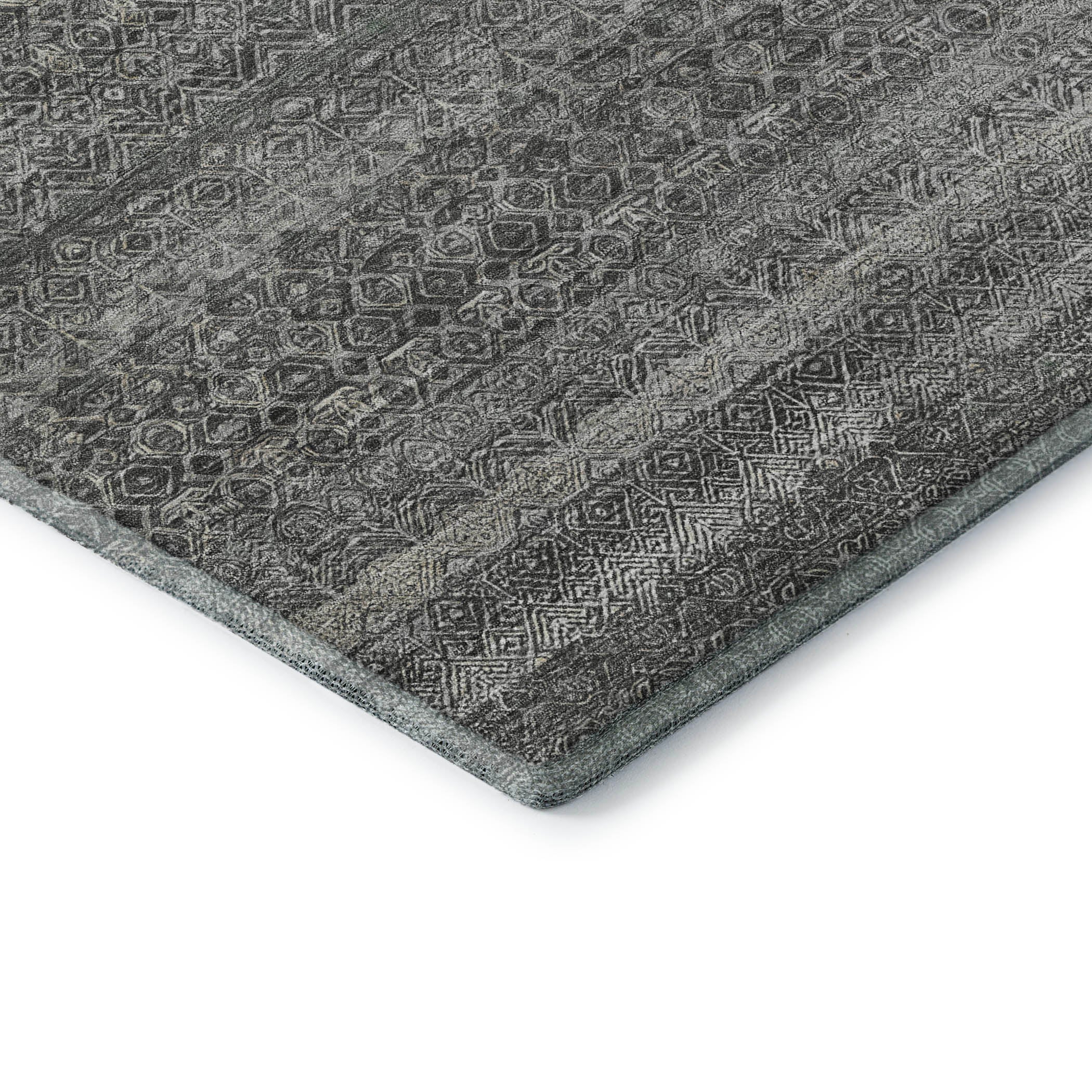 Rome Machine Washable Transitional Pewter Gray Rug 1'8" x 2'6" #shape_Rectangle